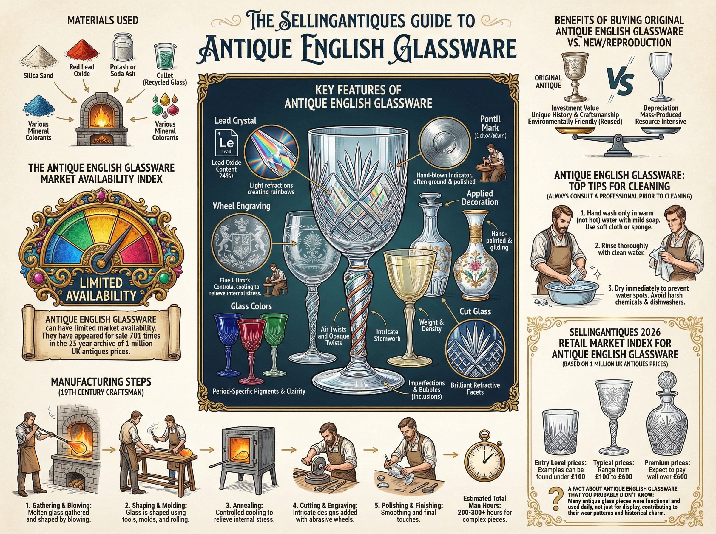 Antique English Glassware Guide Infographic