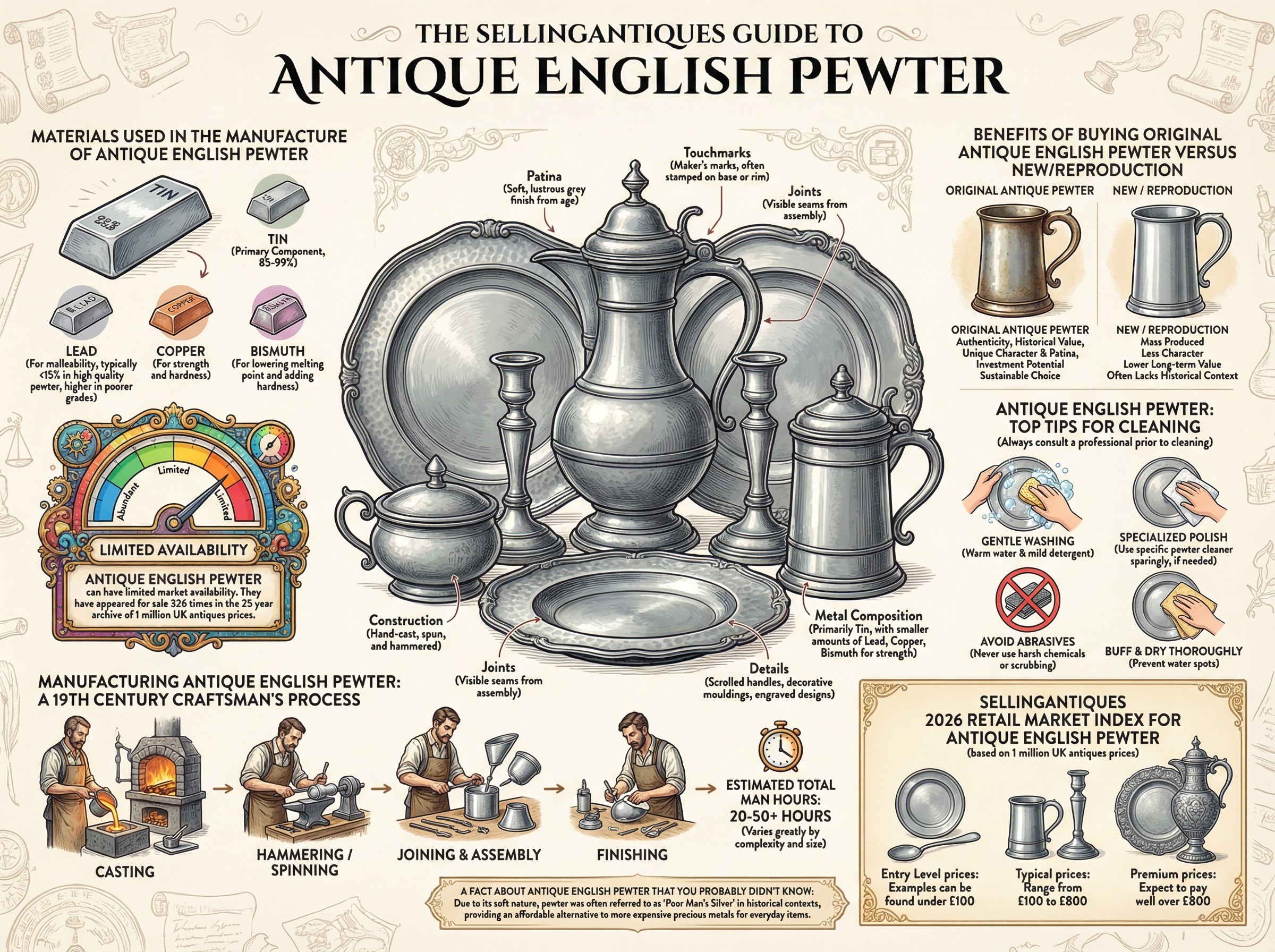 Antique English Pewter Guide Infographic