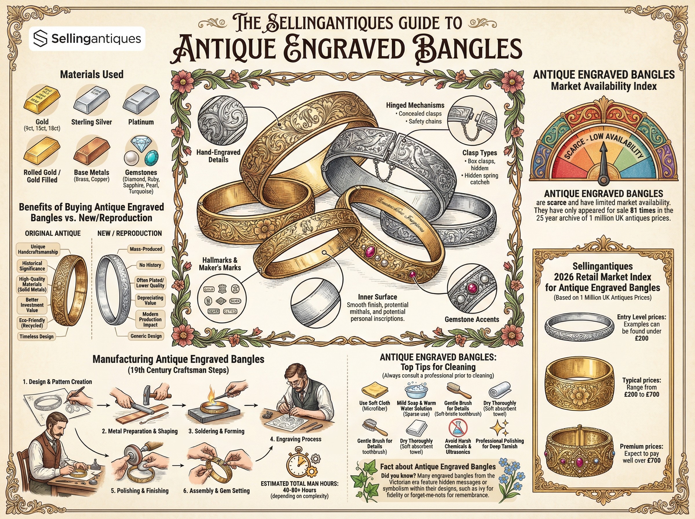 Antique Engraved Bangles Guide Infographic