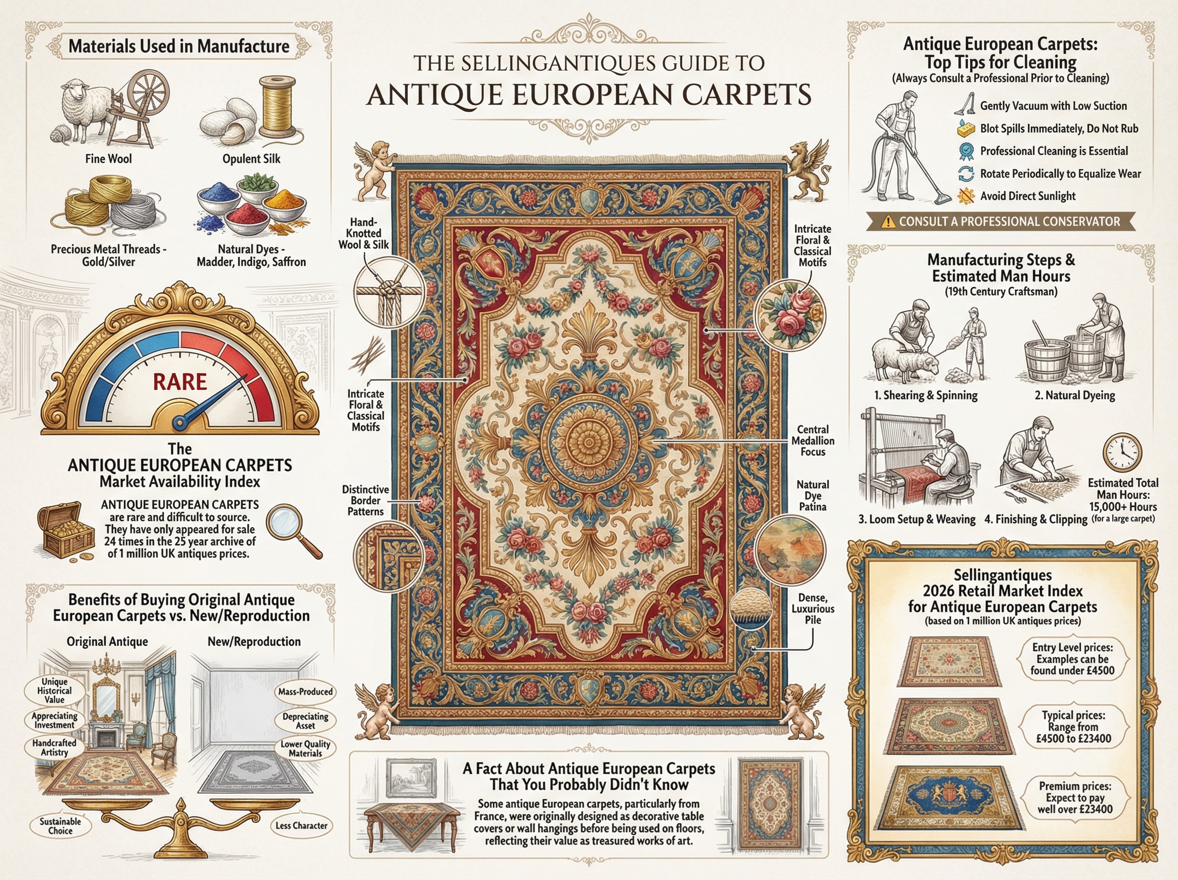 Antique European Carpets Guide Infographic