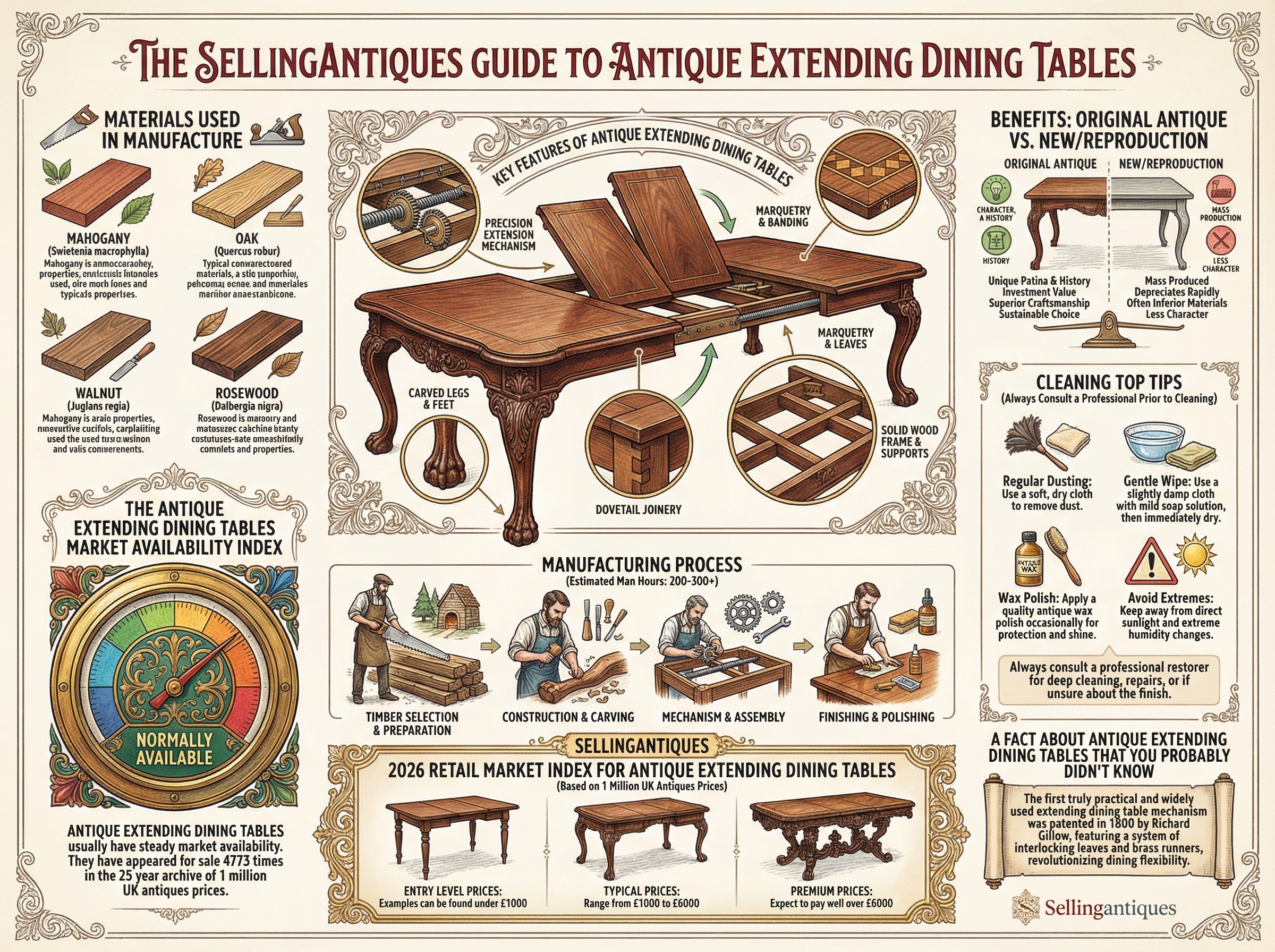 Antique Extending Dining Tables Guide Infographic