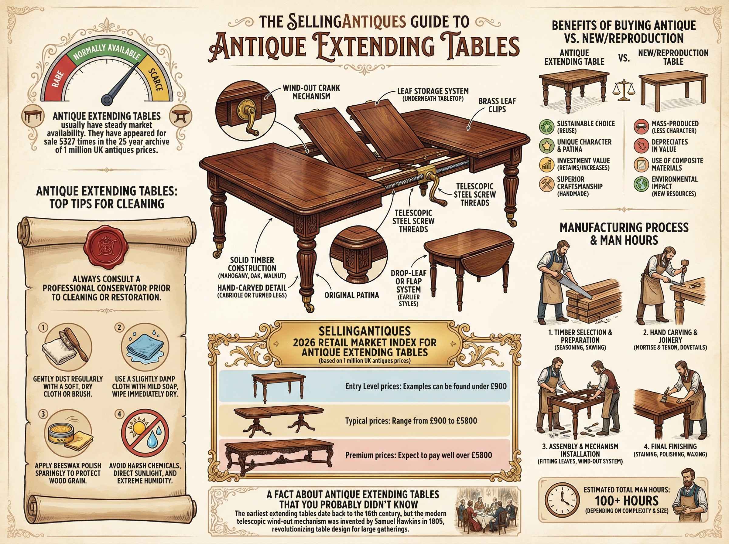 Antique Extending Tables Guide Infographic