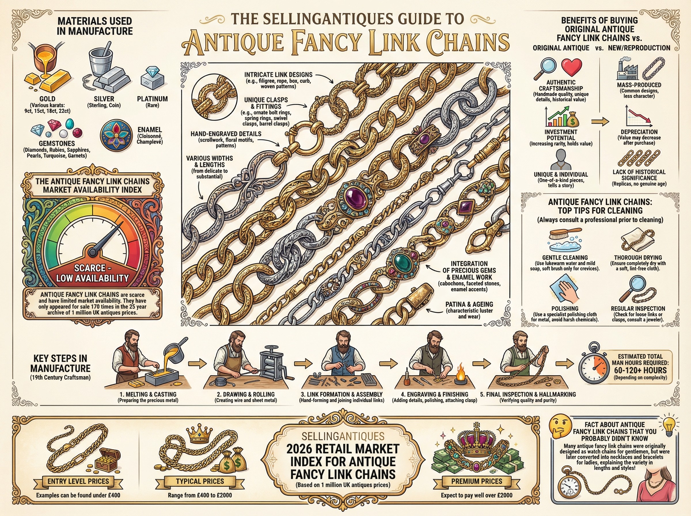 Antique Fancy Link Chains Guide Infographic