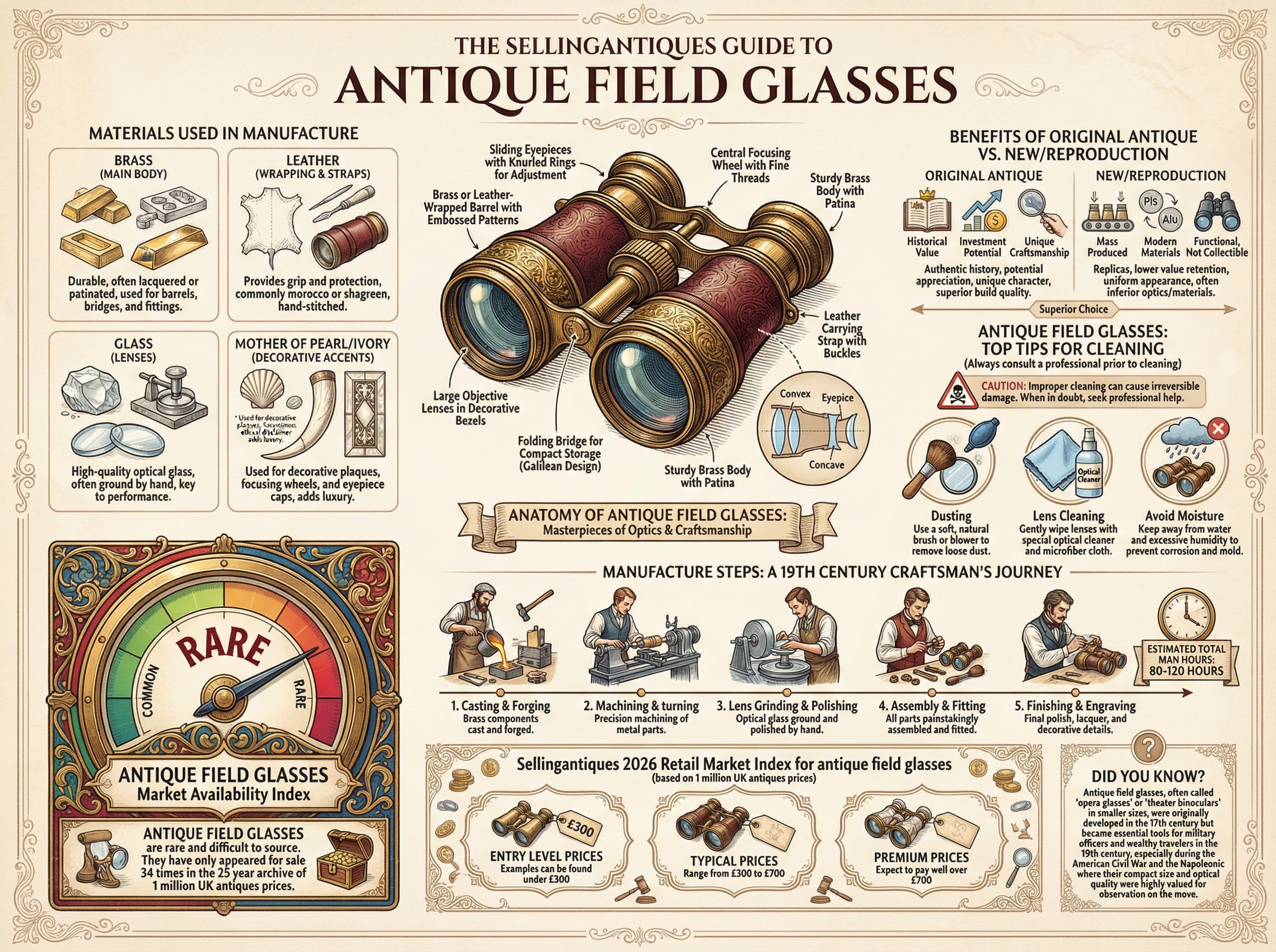 Antique Field Glasses Guide Infographic