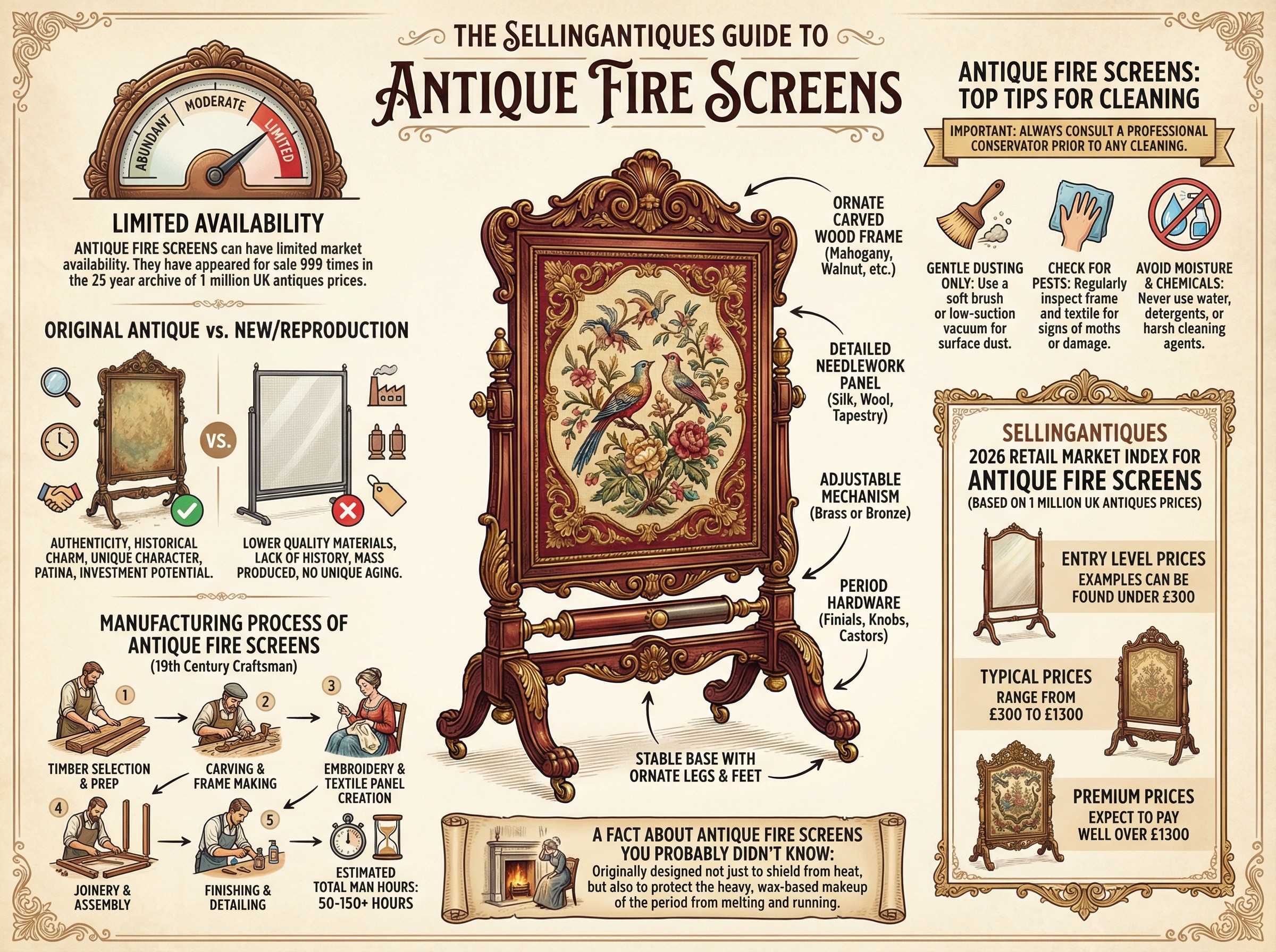 Antique Fire Screens Guide Infographic