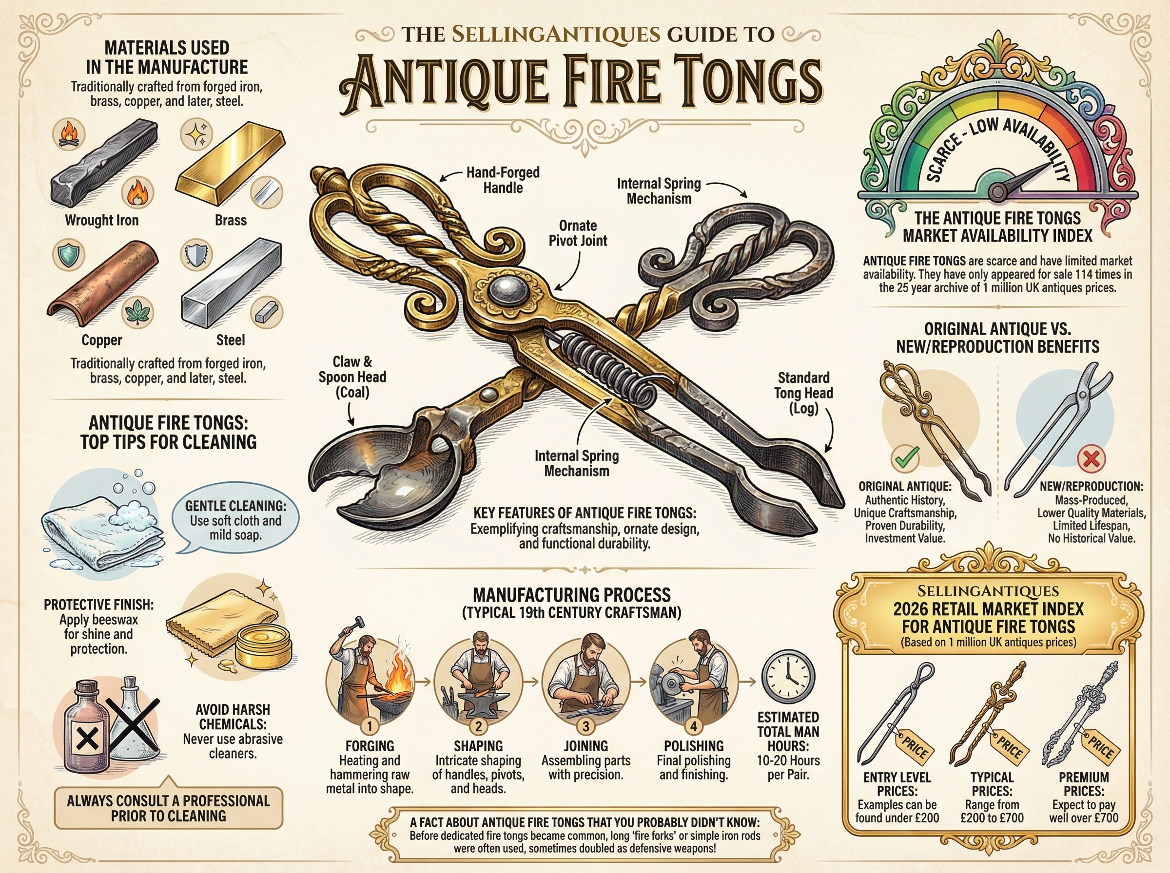 Antique Fire Tongs Guide Infographic