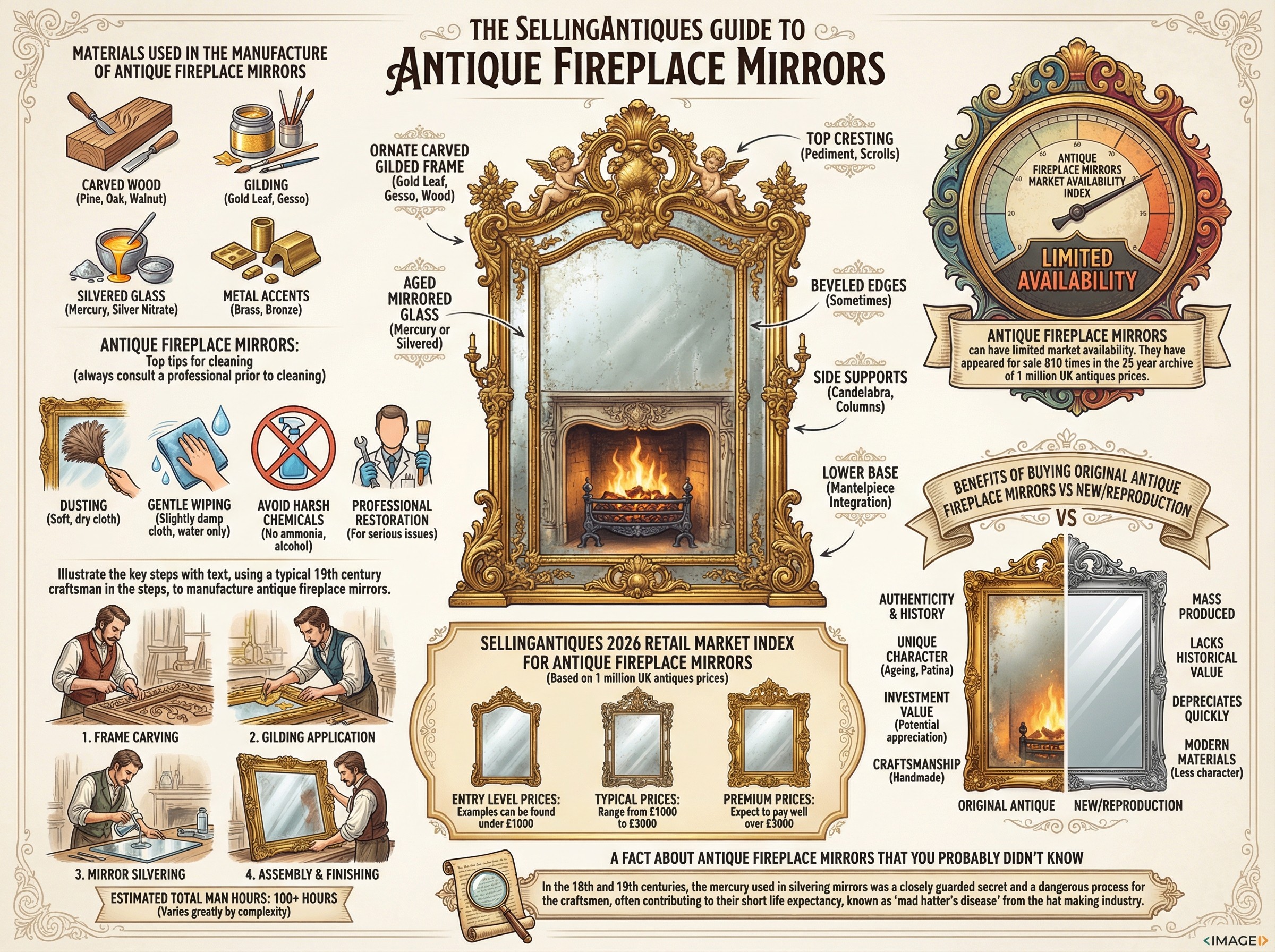 The Sellingantiques Guide to Antique Fireplace Mirrors