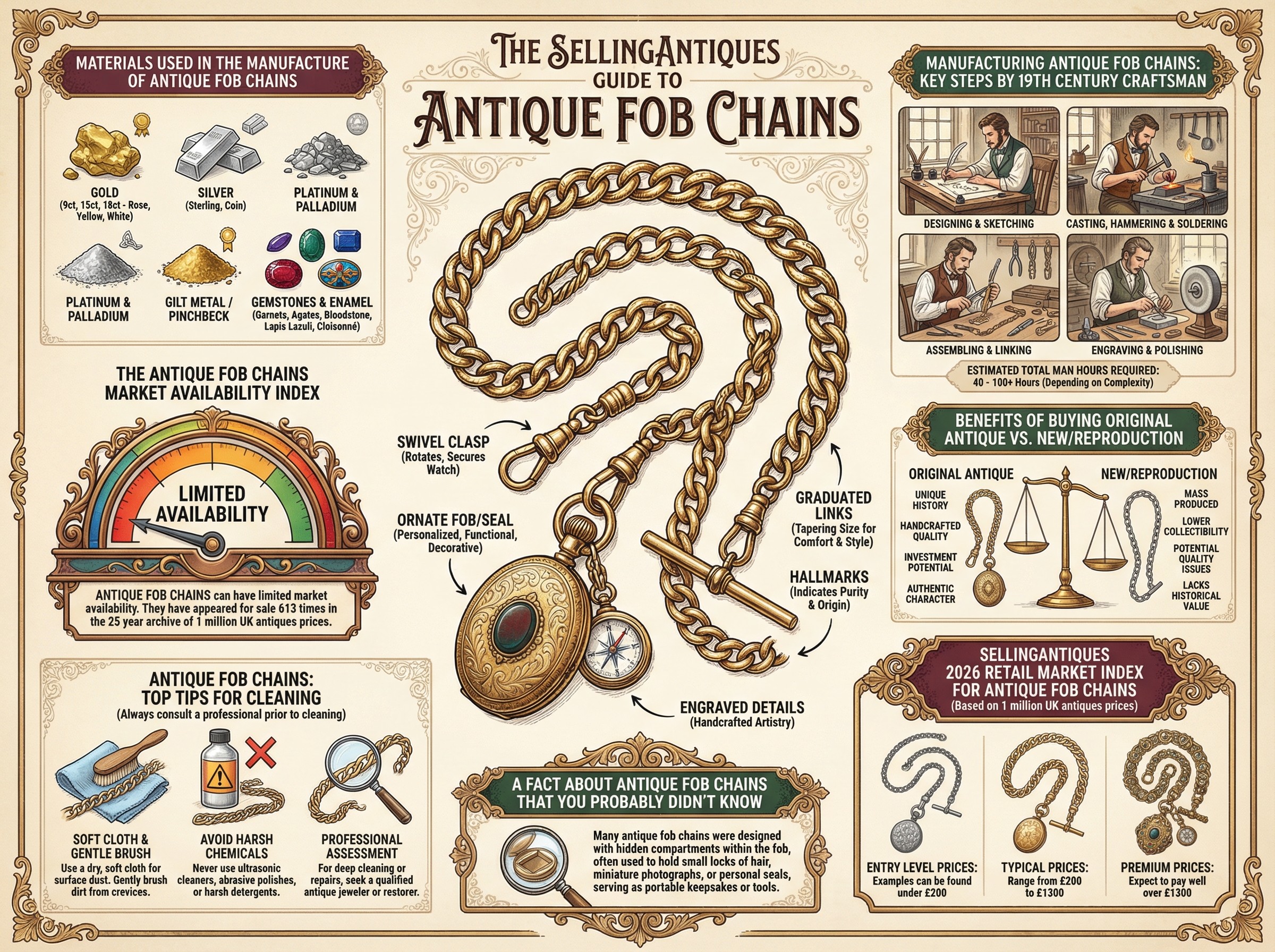 Antique Fob Chains Guide Infographic