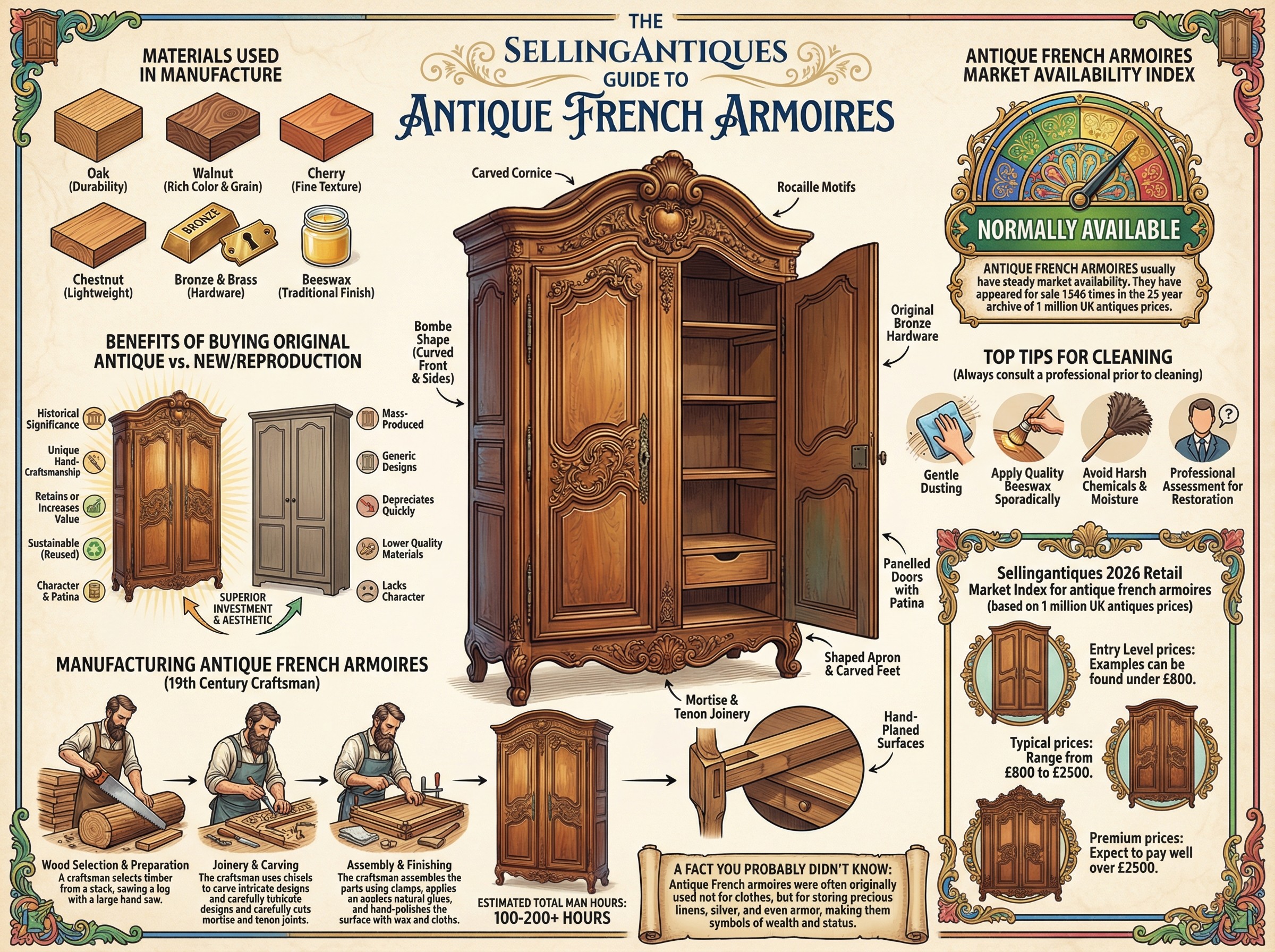 Antique French Armoires Guide Infographic