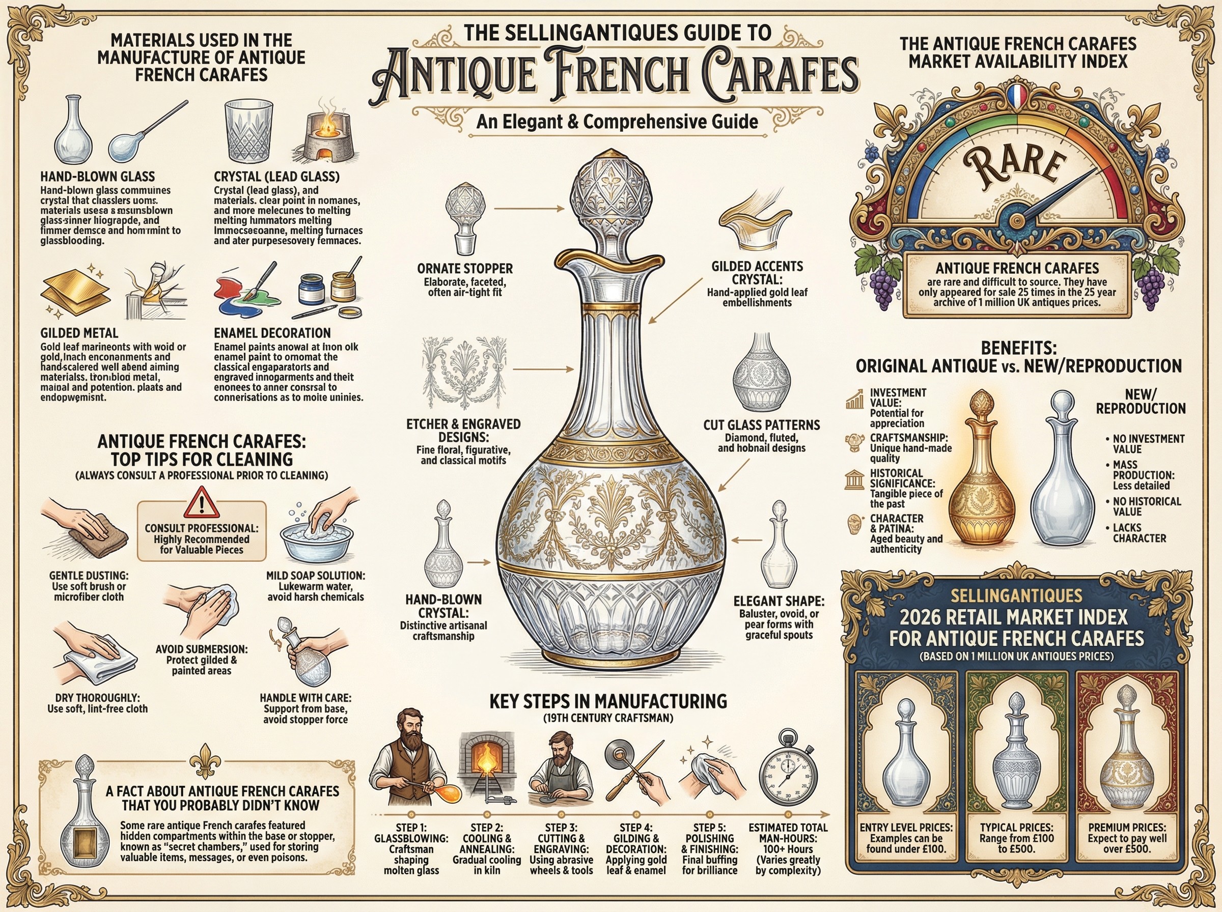 Antique French Carafes Guide Infographic