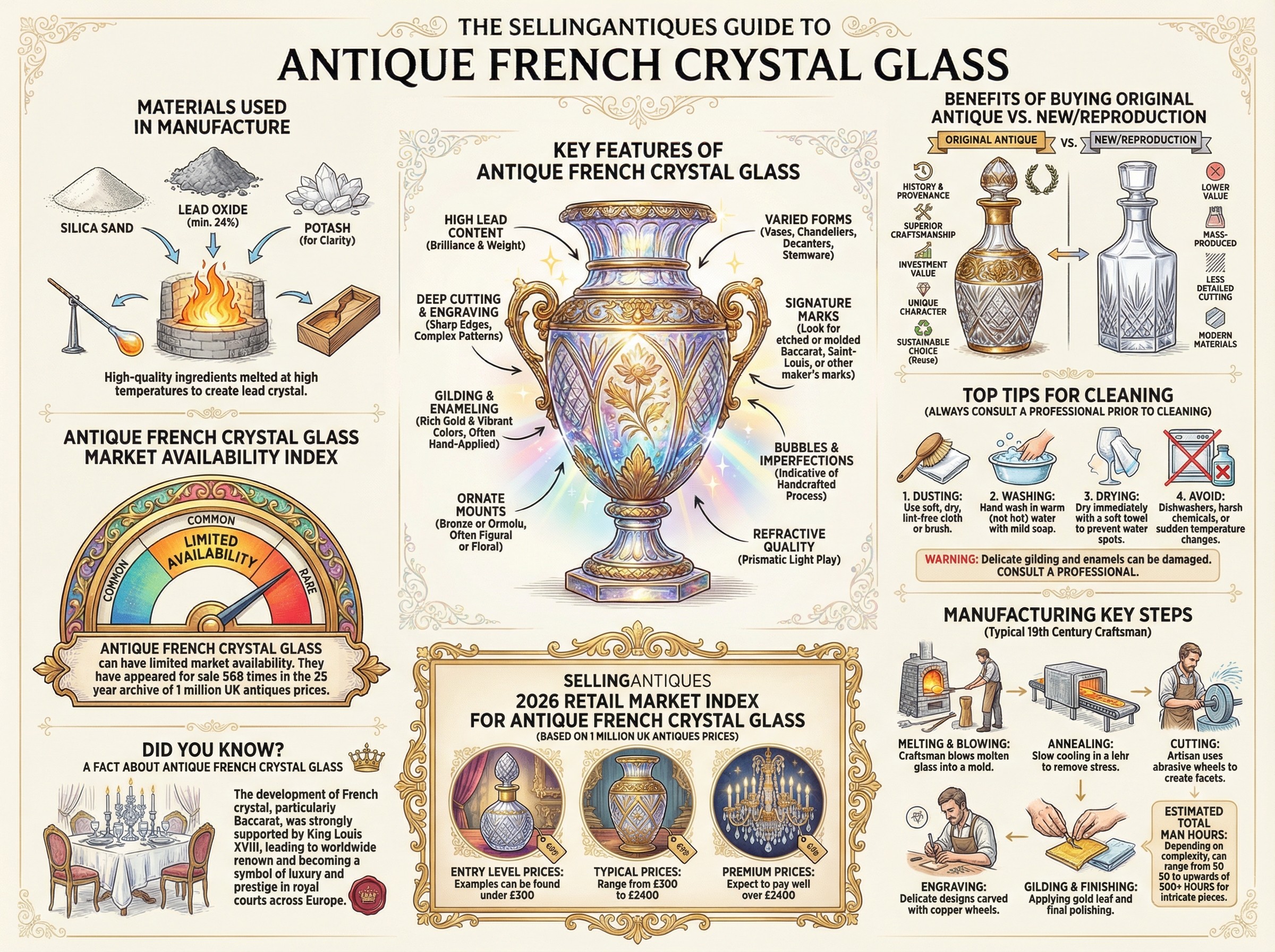 Antique French Crystal Glass Guide Infographic