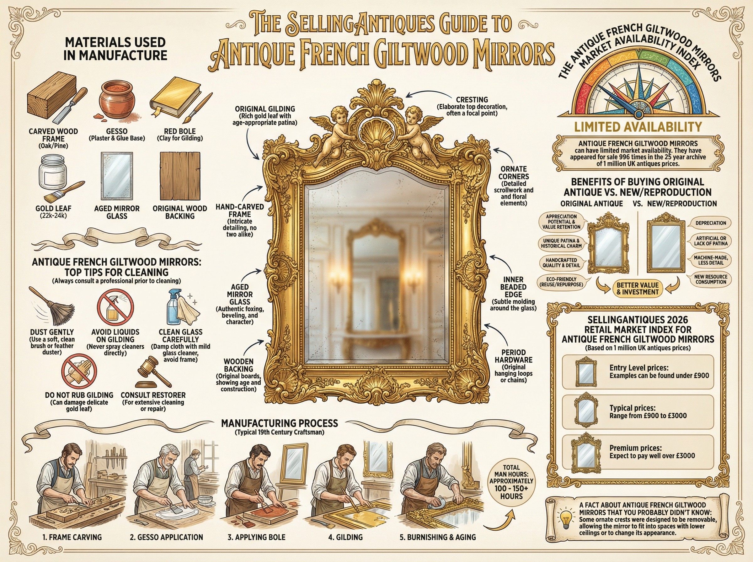 Antique French Giltwood Mirrors Guide Infographic