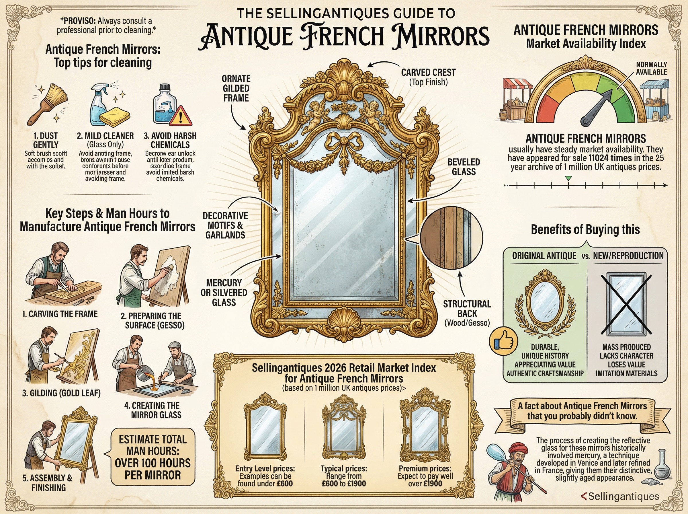 Antique French Mirrors Guide Infographic