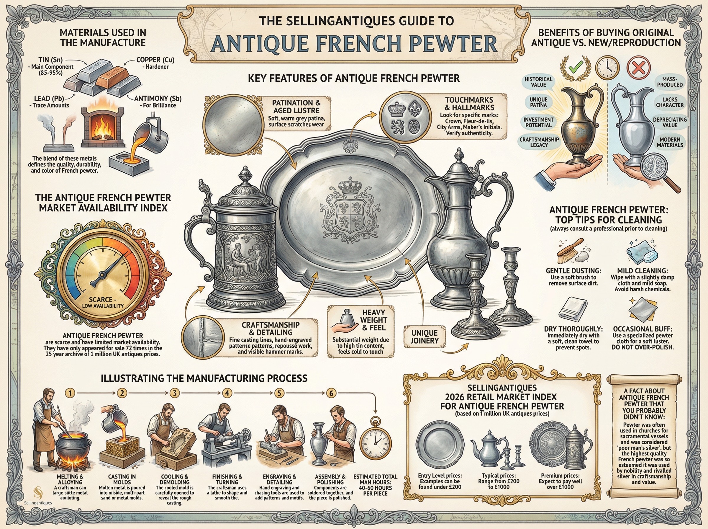 Antique French Pewter Guide Infographic