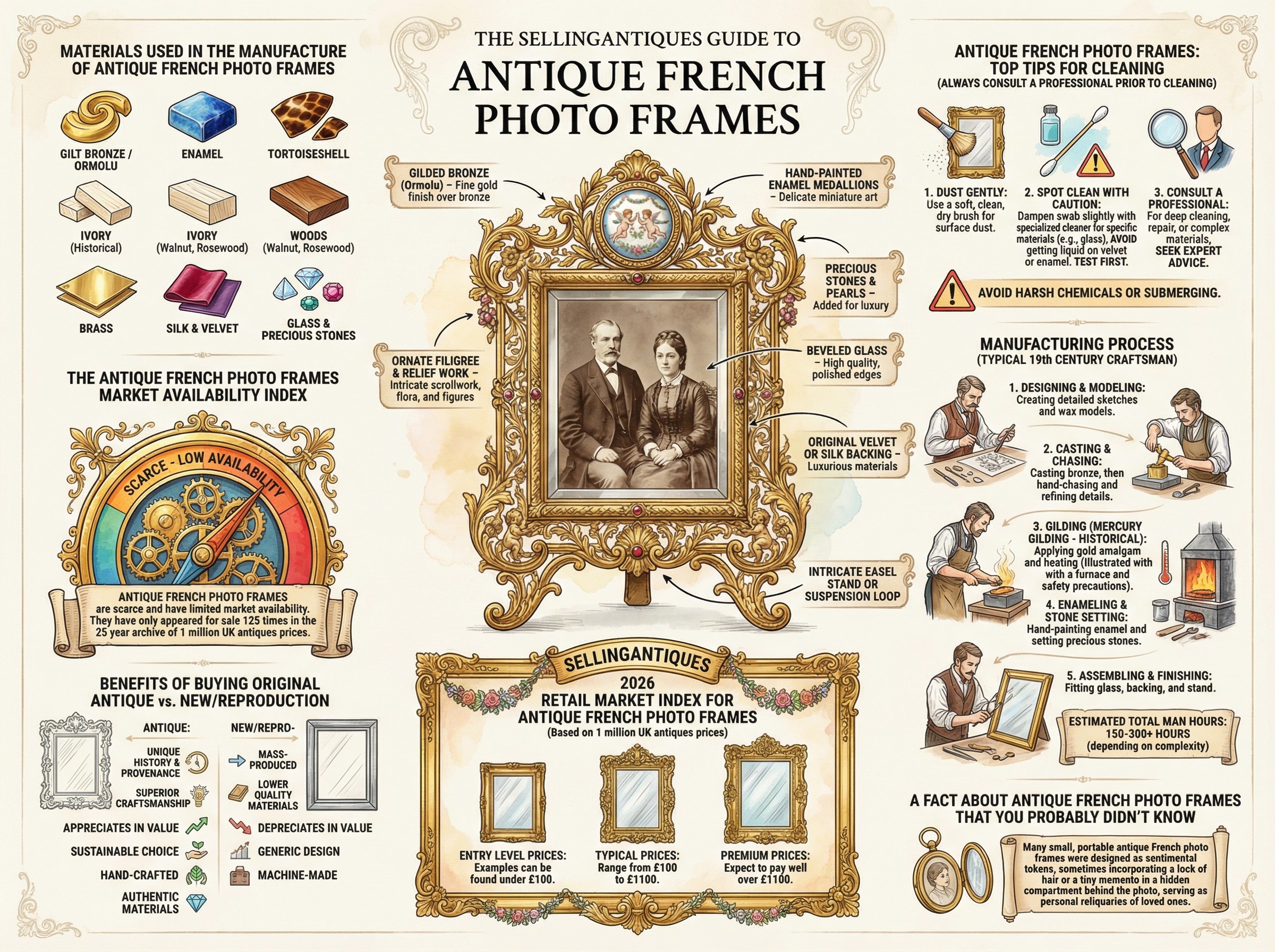 Antique French Photo Frames Guide Infographic