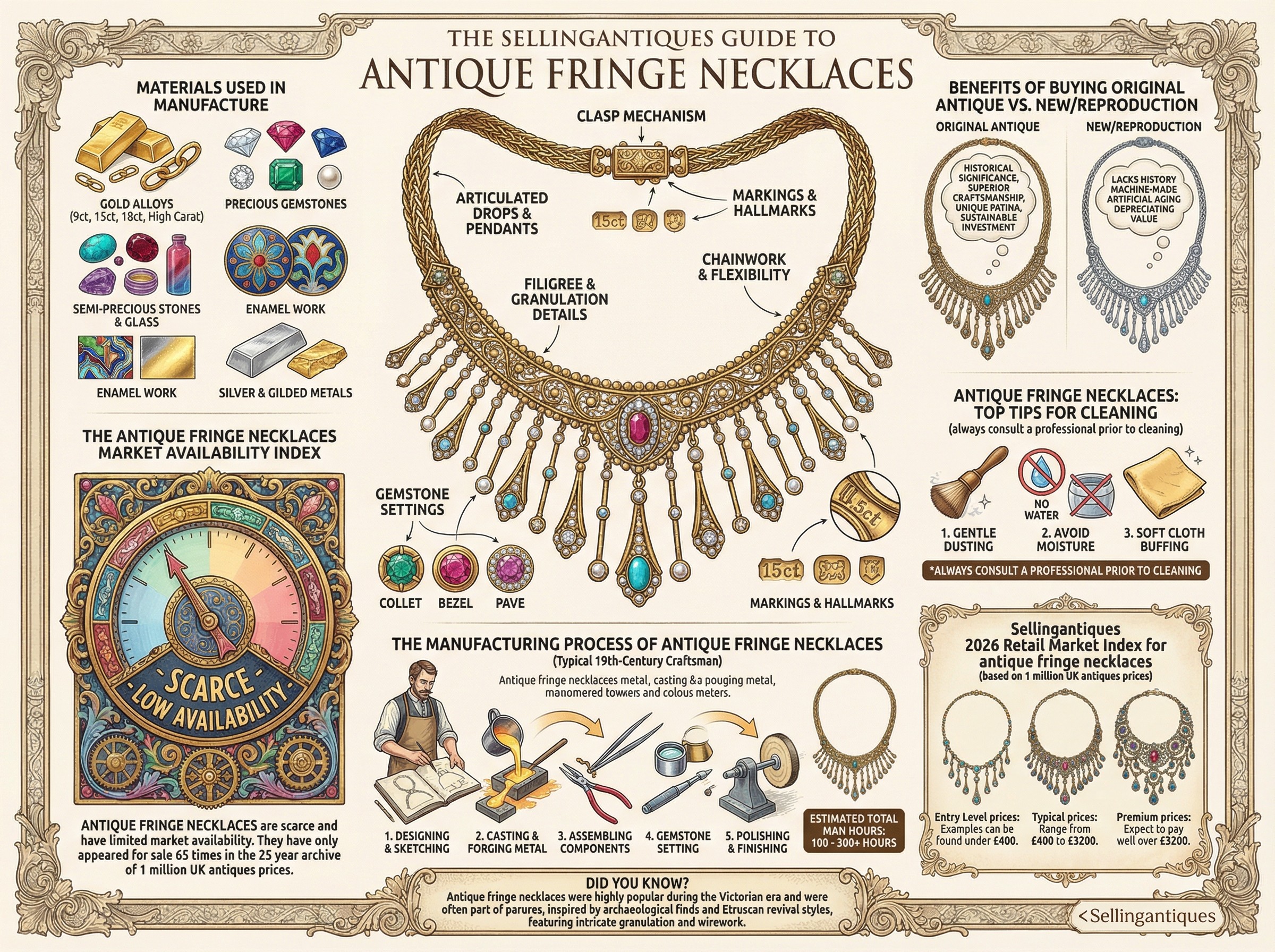 Antique Fringe Necklaces Guide Infographic