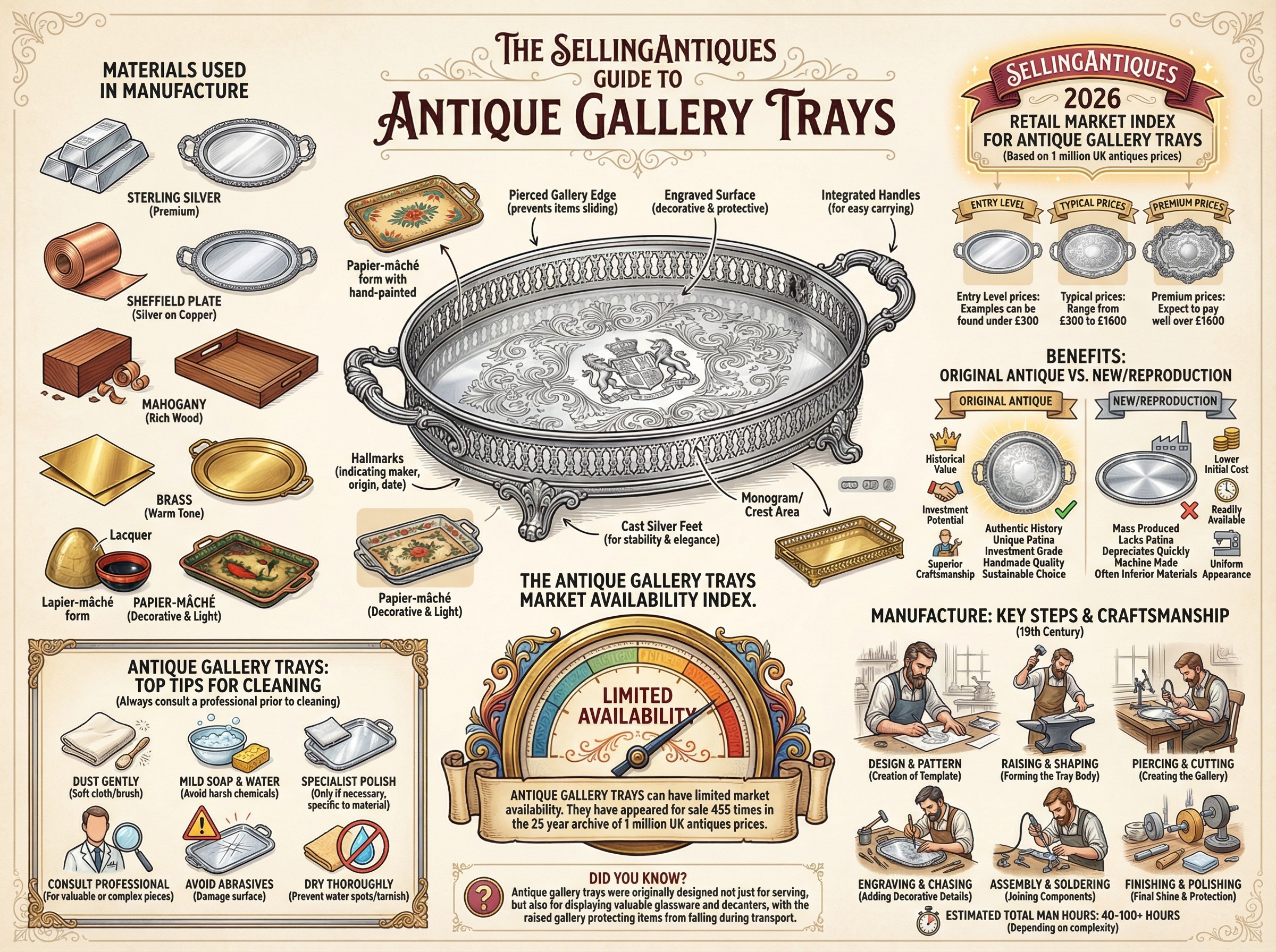 Antique Gallery Trays Guide Infographic