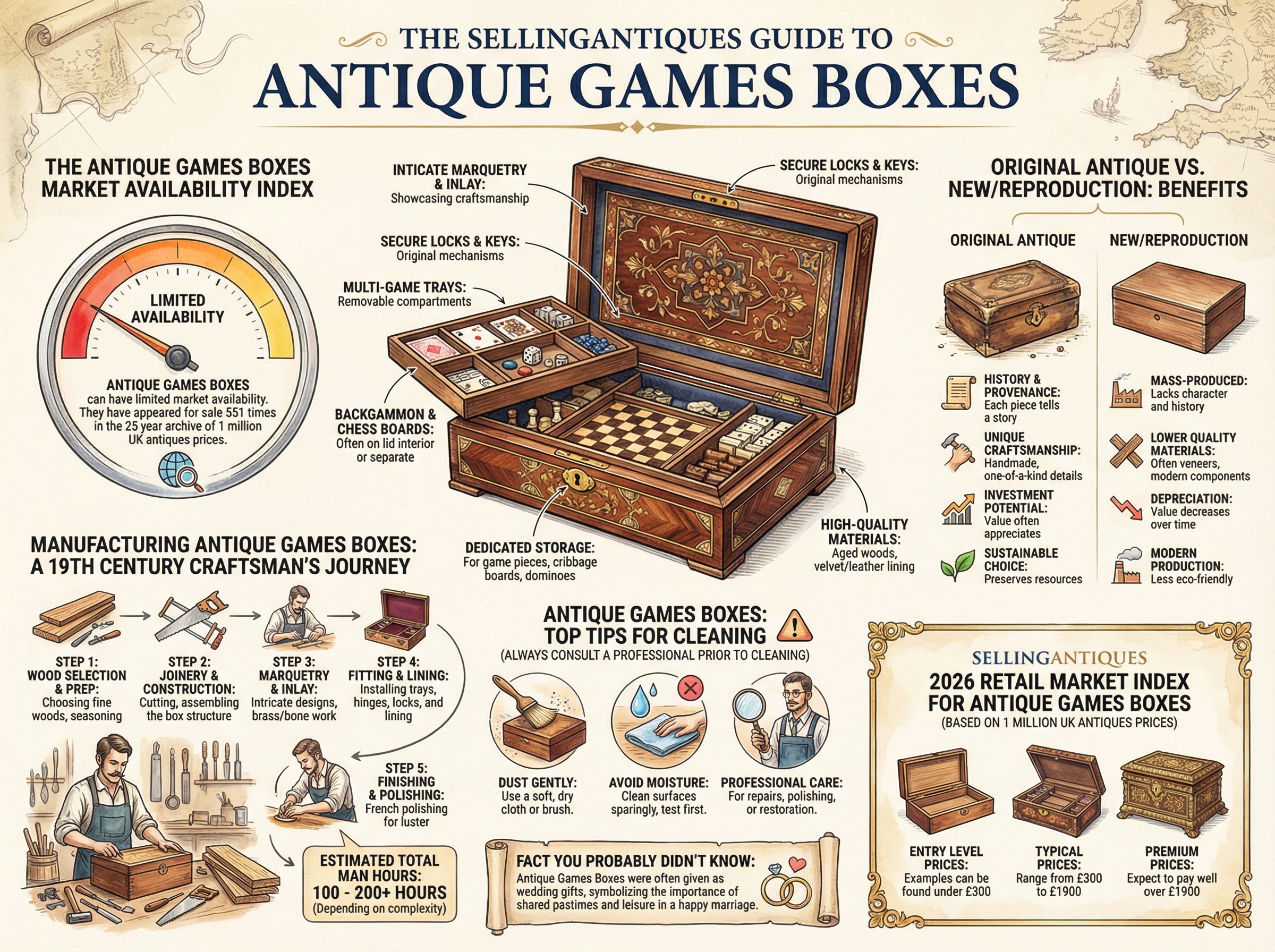 Antique Games Boxes Guide Infographic