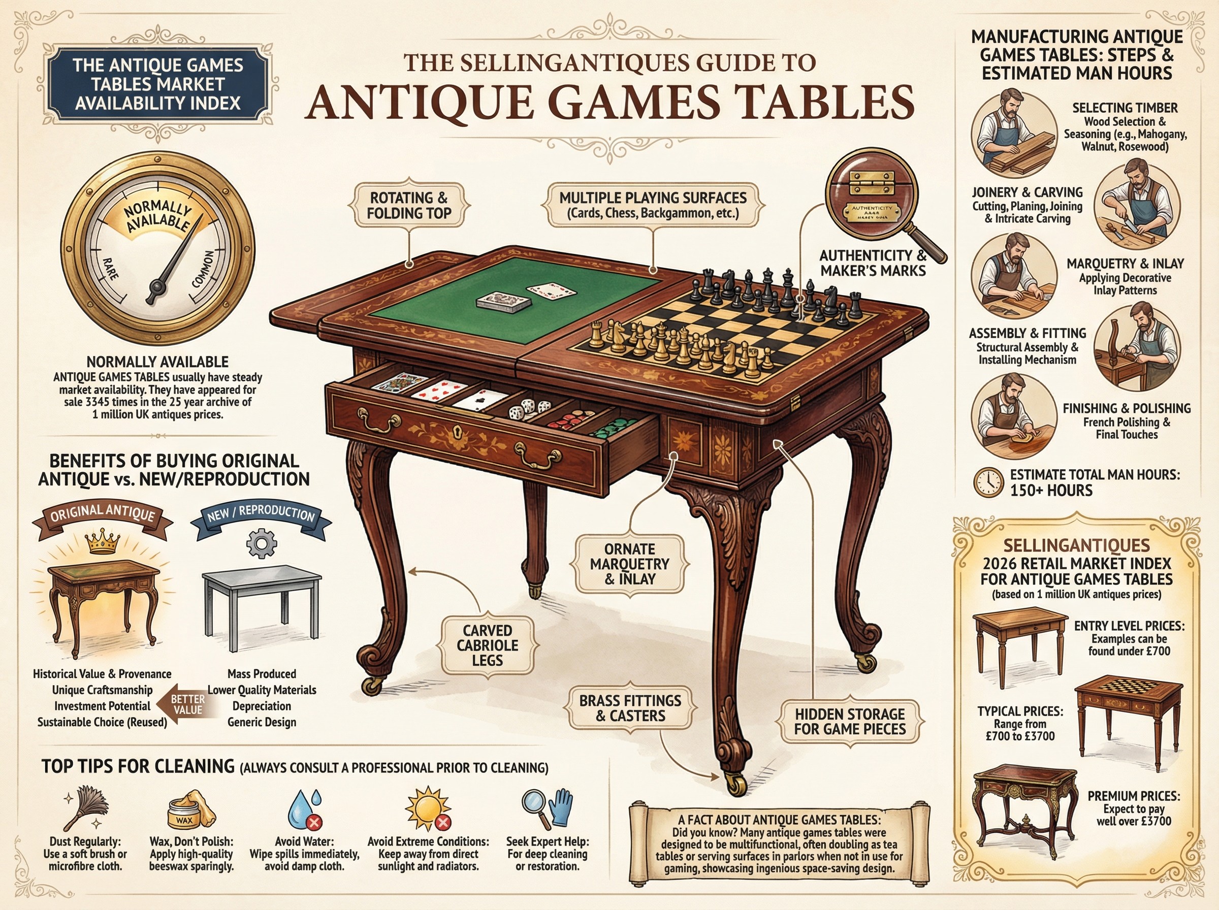 Antique Games Tables Guide Infographic