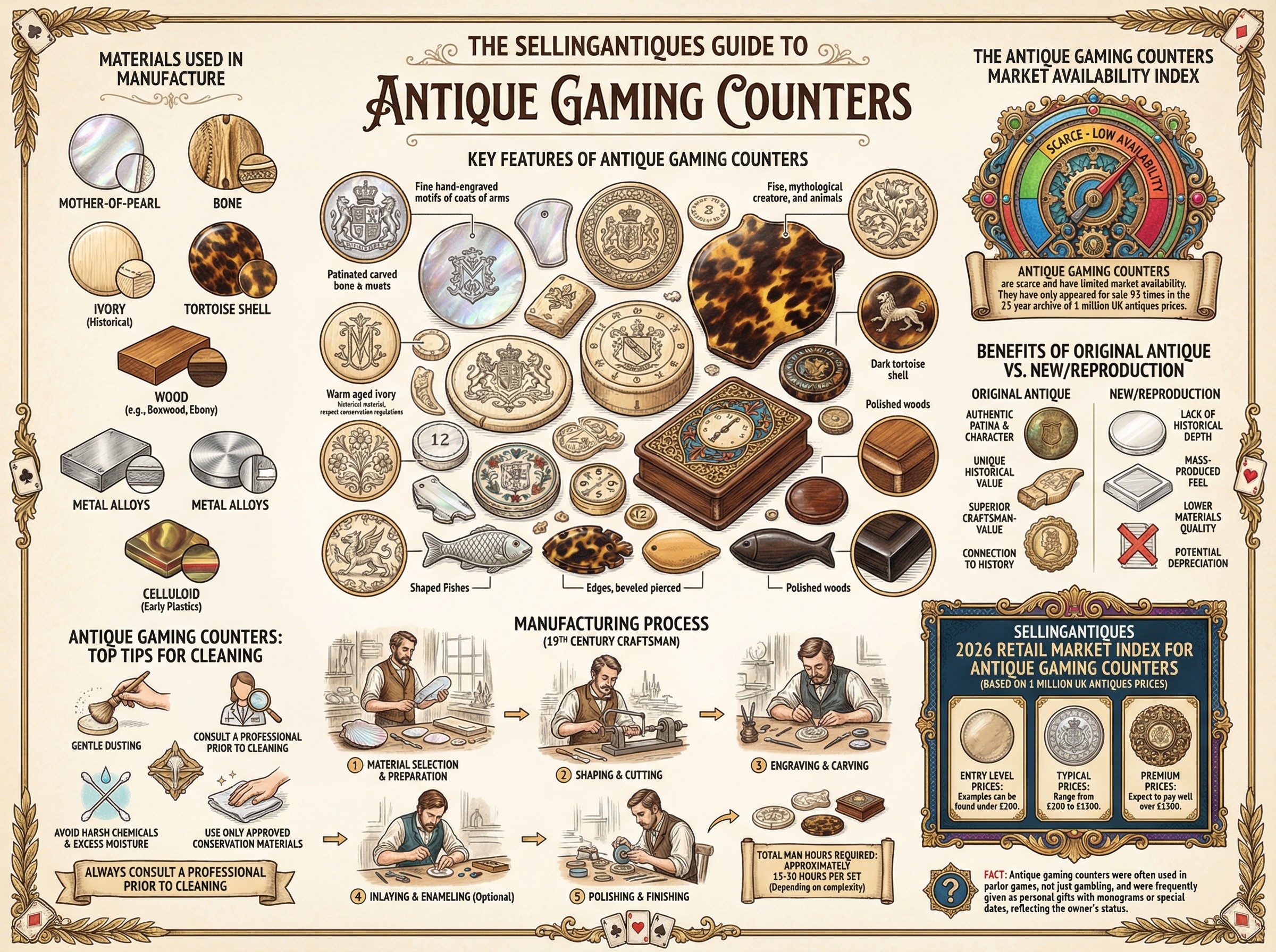 Antique Gaming Counters Guide Infographic