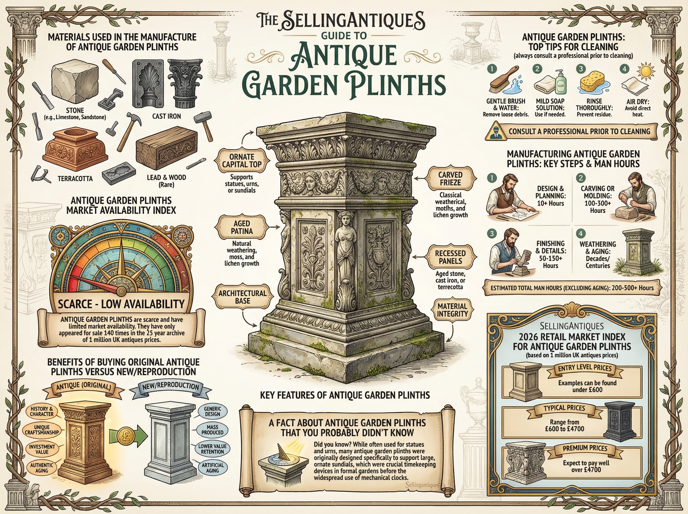 Antique Garden Plinths Guide Infographic