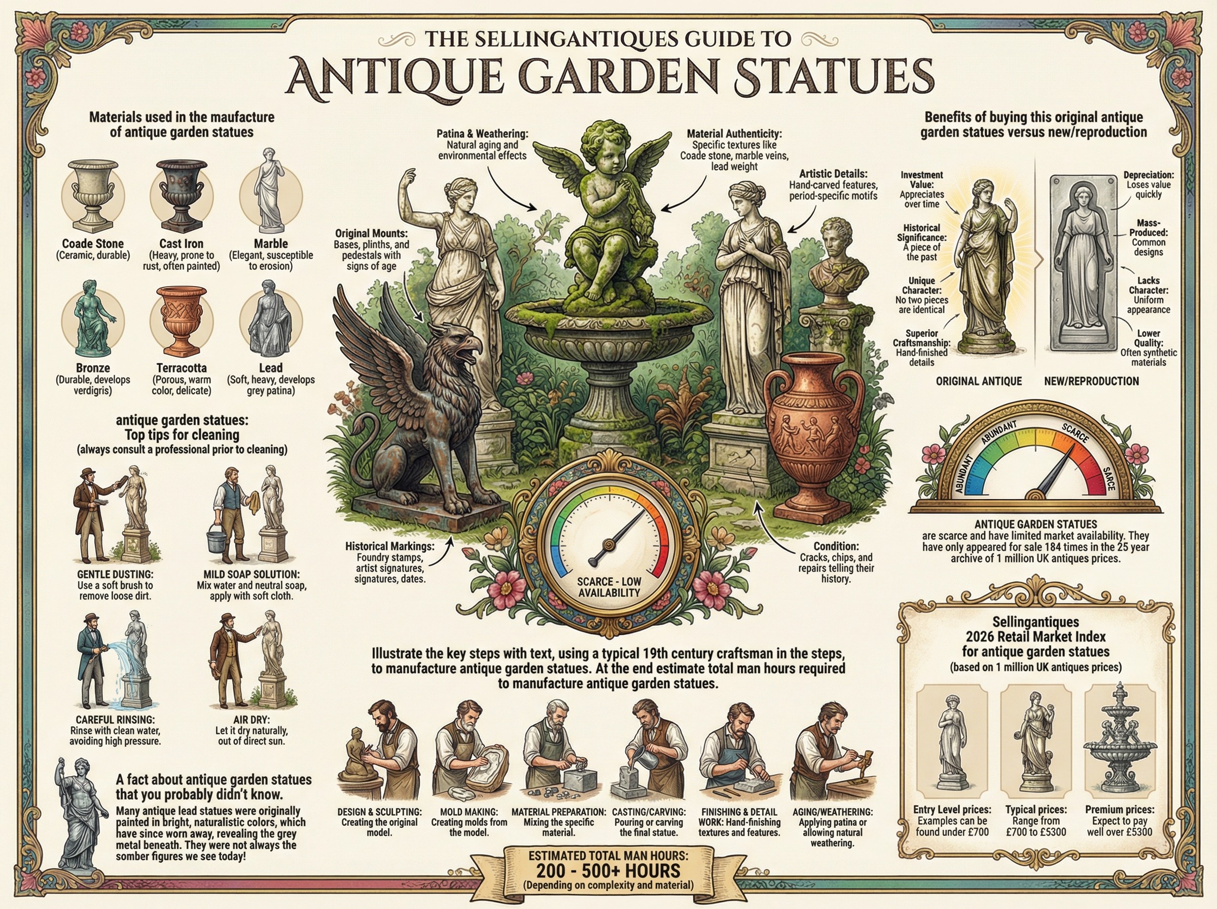 Antique Garden Statues Guide Infographic