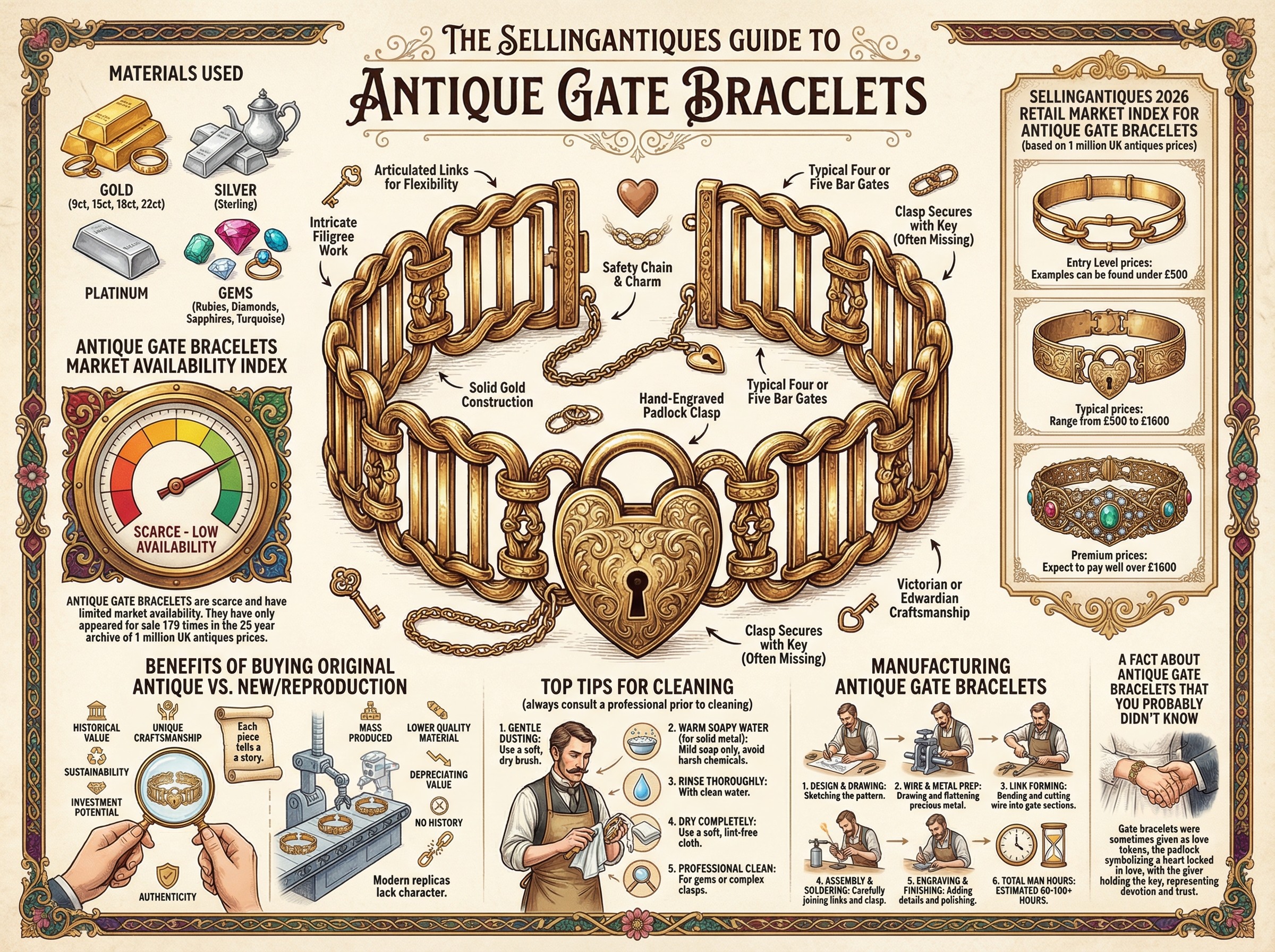 Antique Gate Bracelets Guide Infographic