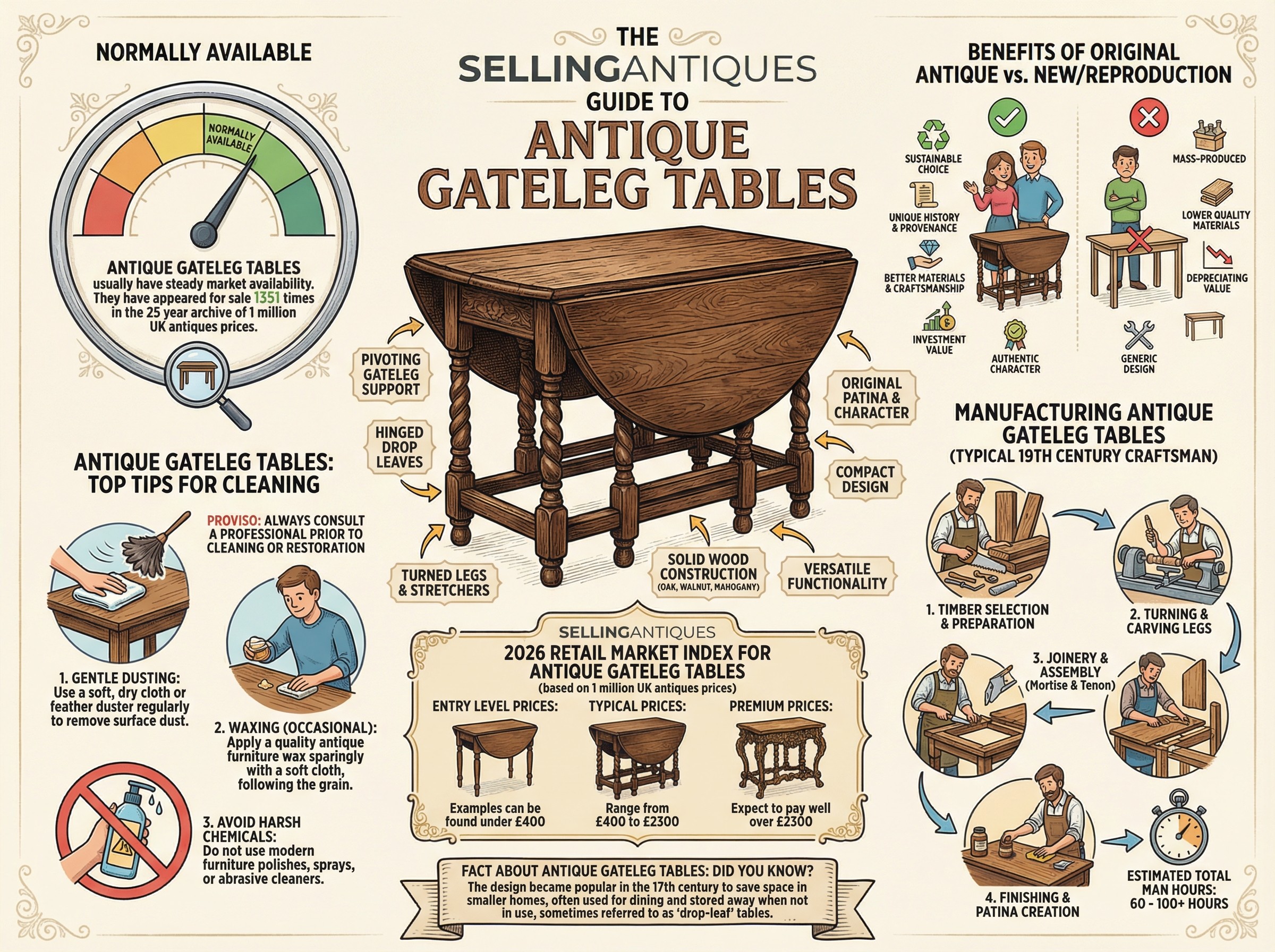 Antique Gateleg Tables Guide Infographic