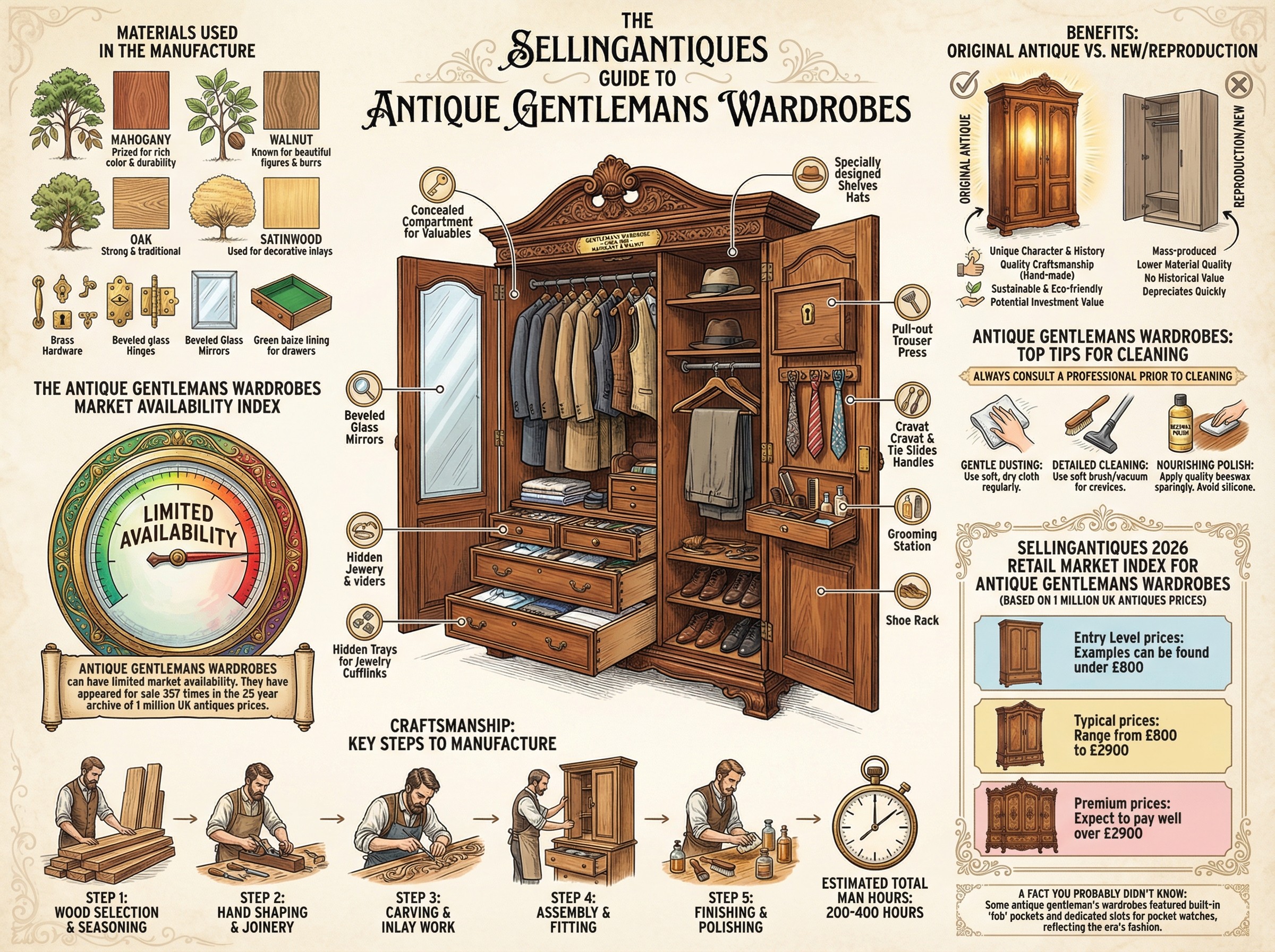 Antique Gentlemans Wardrobes Guide Infographic