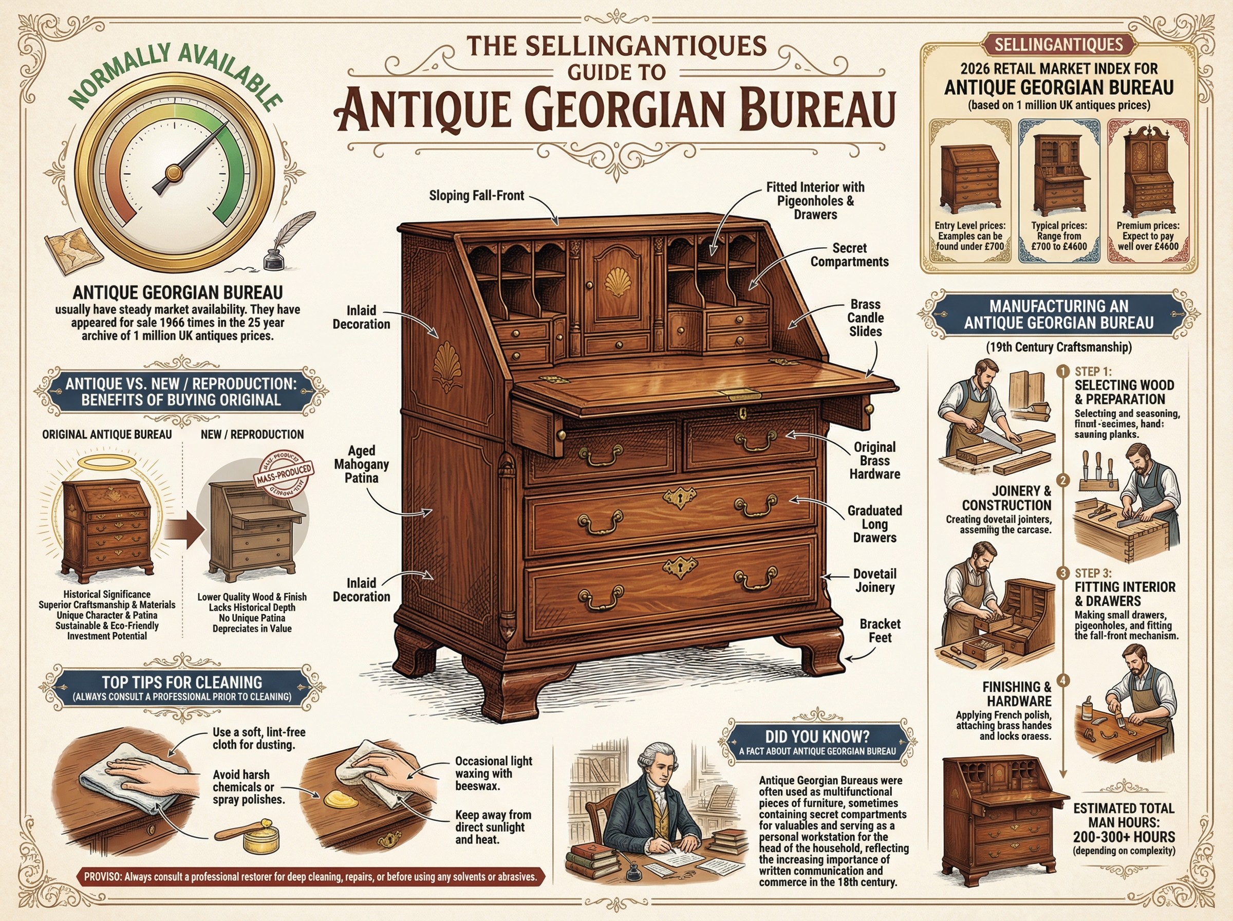 Antique Georgian Bureau Guide Infographic