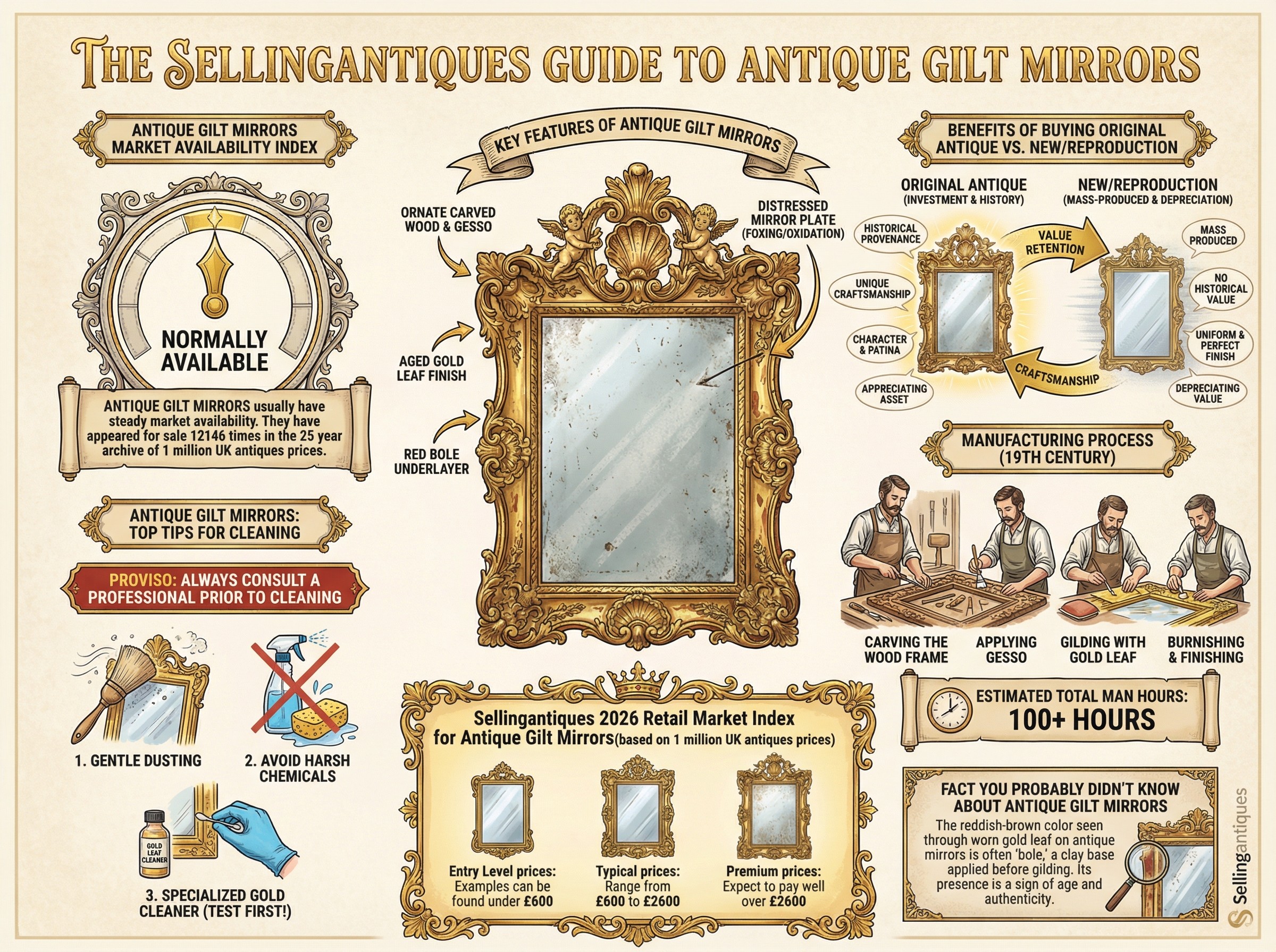 Antique Gilt Mirrors Guide Infographic