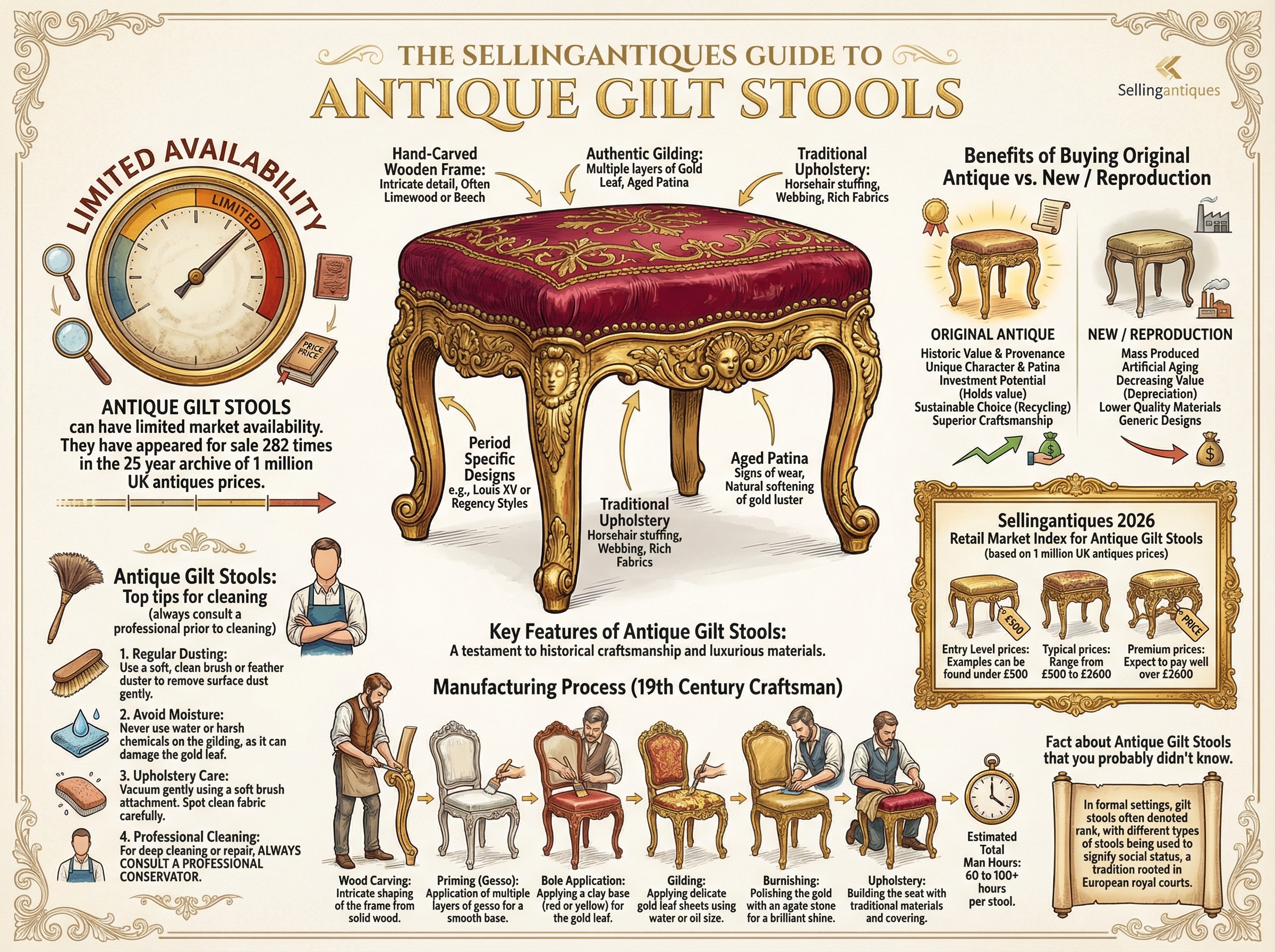 Stools 1811 The Sellingantiques Guide to Antique Gilt Stools