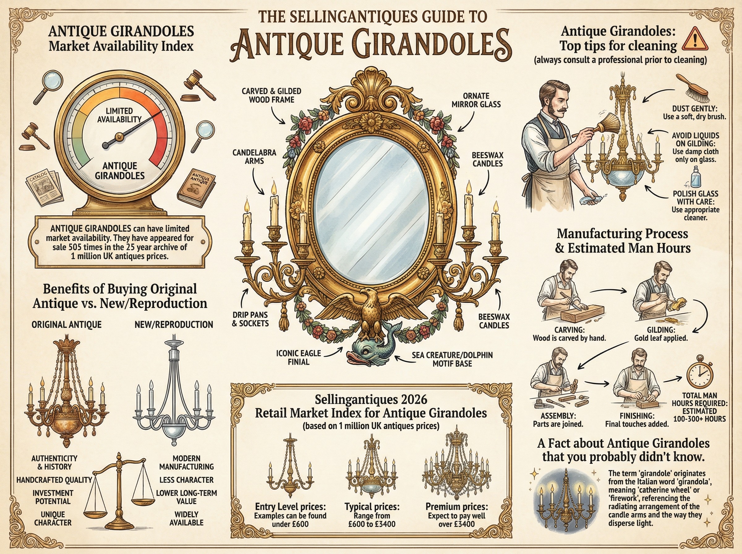 Antique Girandoles Guide Infographic