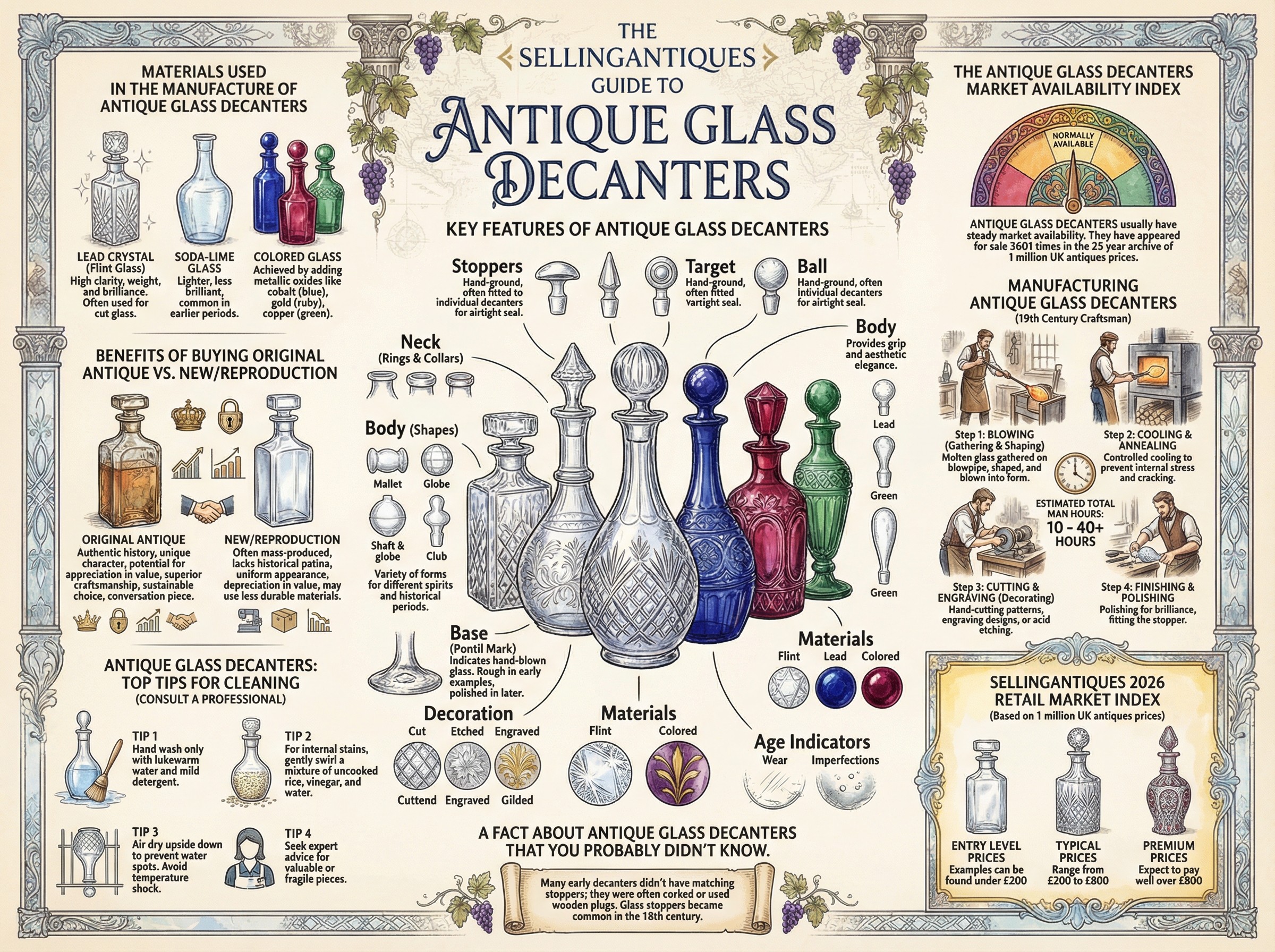 Antique Glass Decanters Guide Infographic