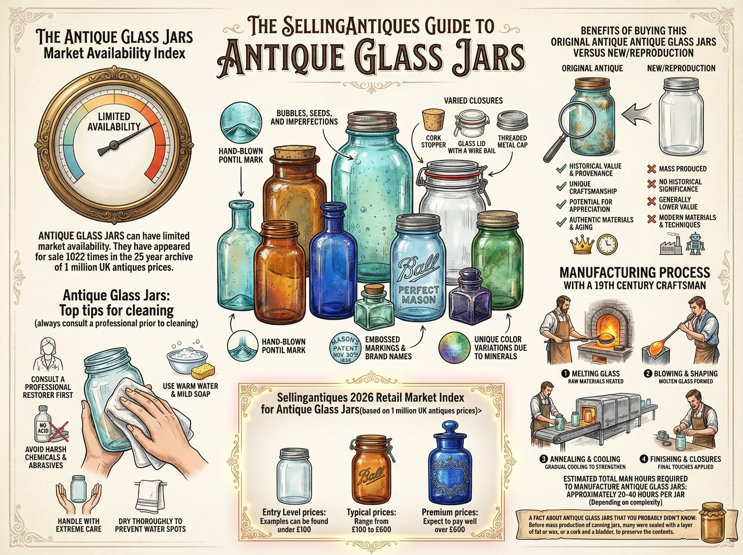 Antique Glass Jars Guide Infographic
