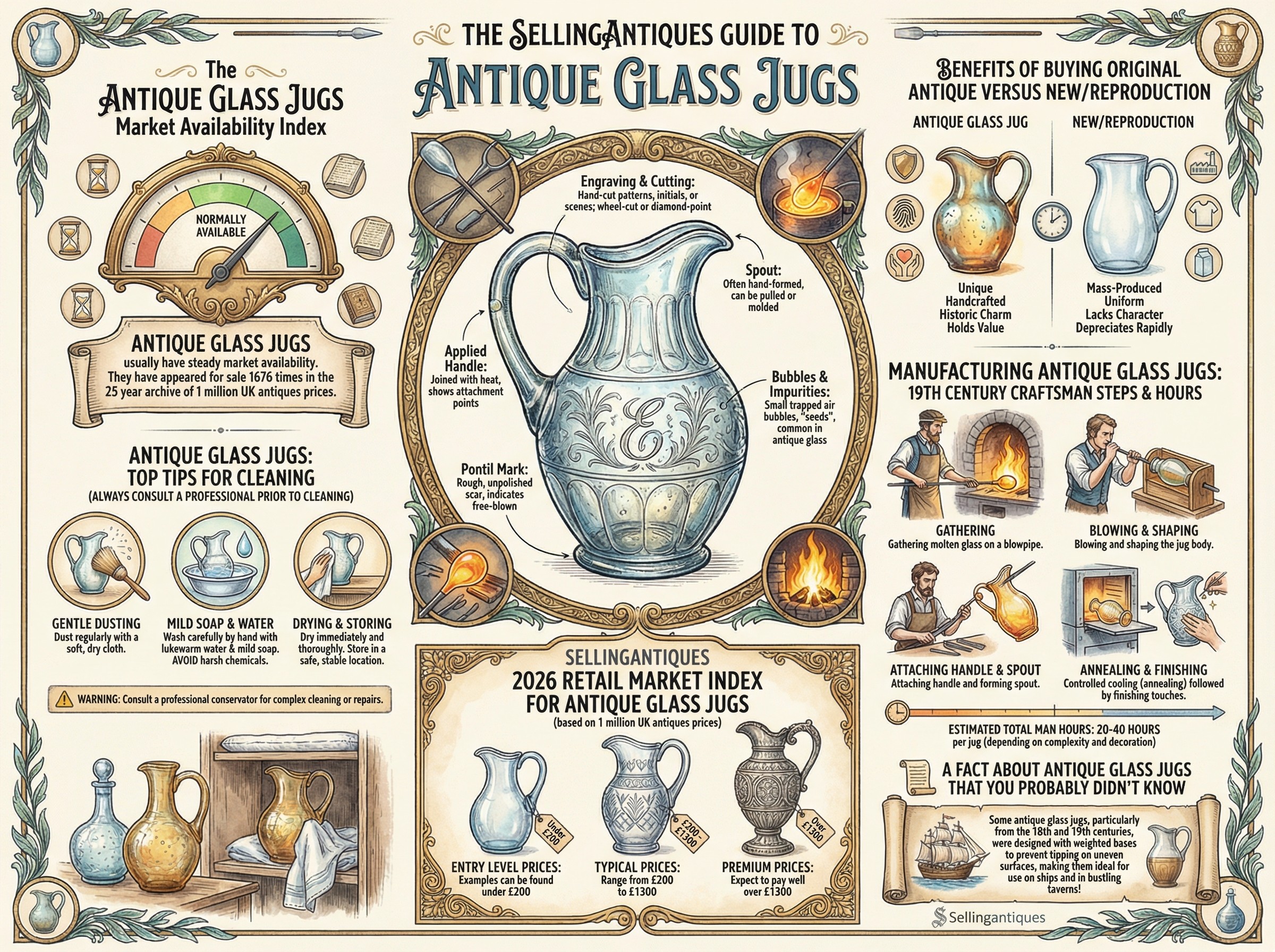 Antique Glass Jugs Guide Infographic