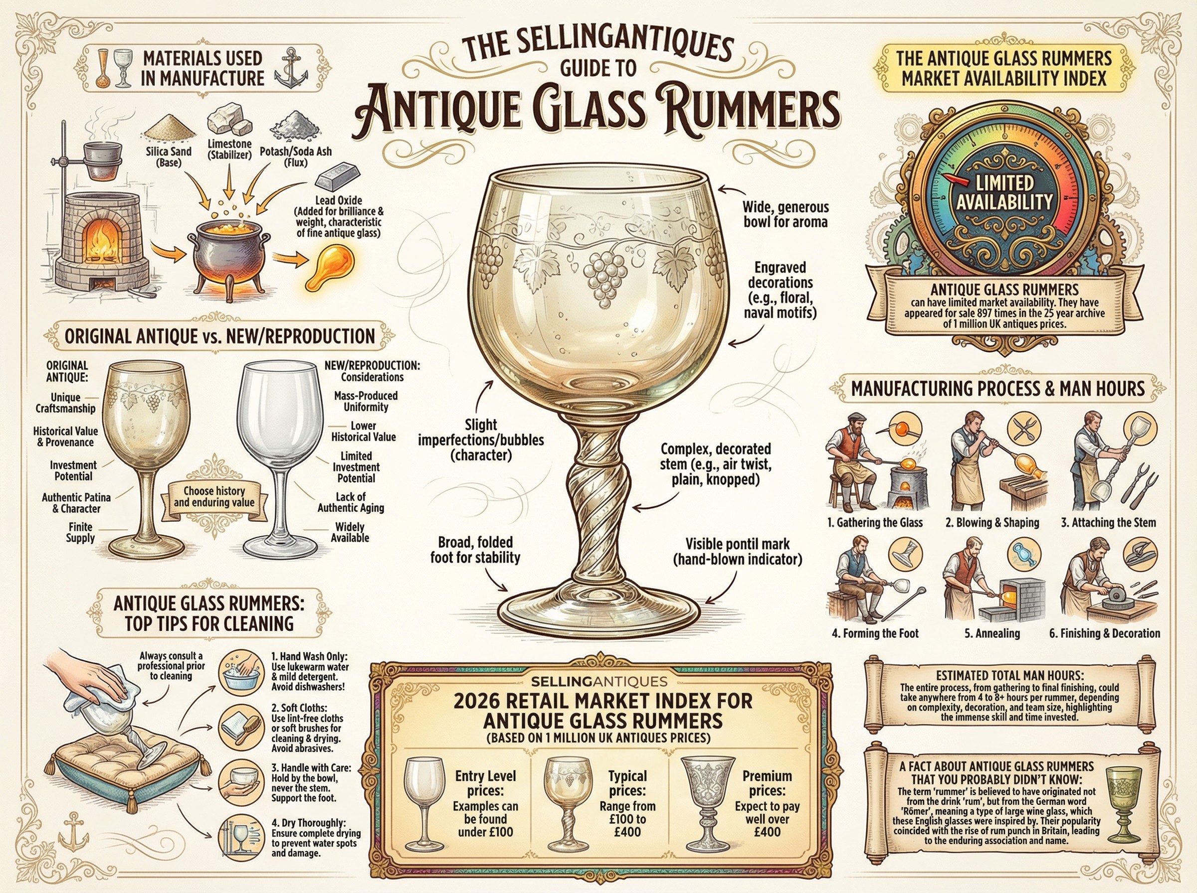 Antique Glass Rummers Guide Infographic