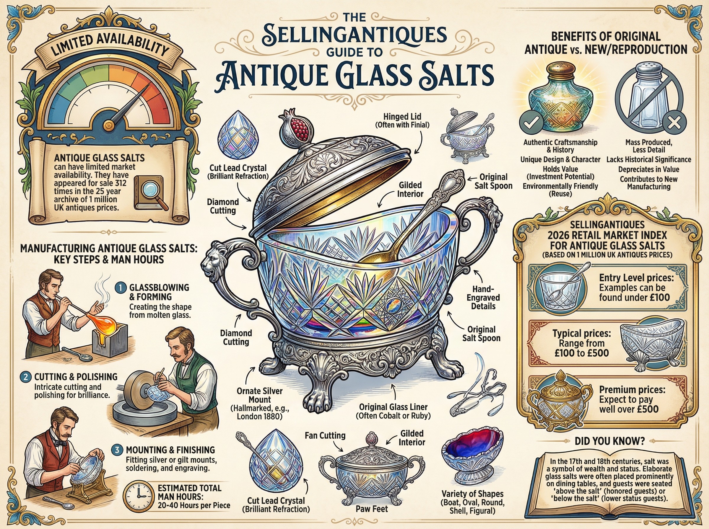 Antique Glass Salts Guide Infographic