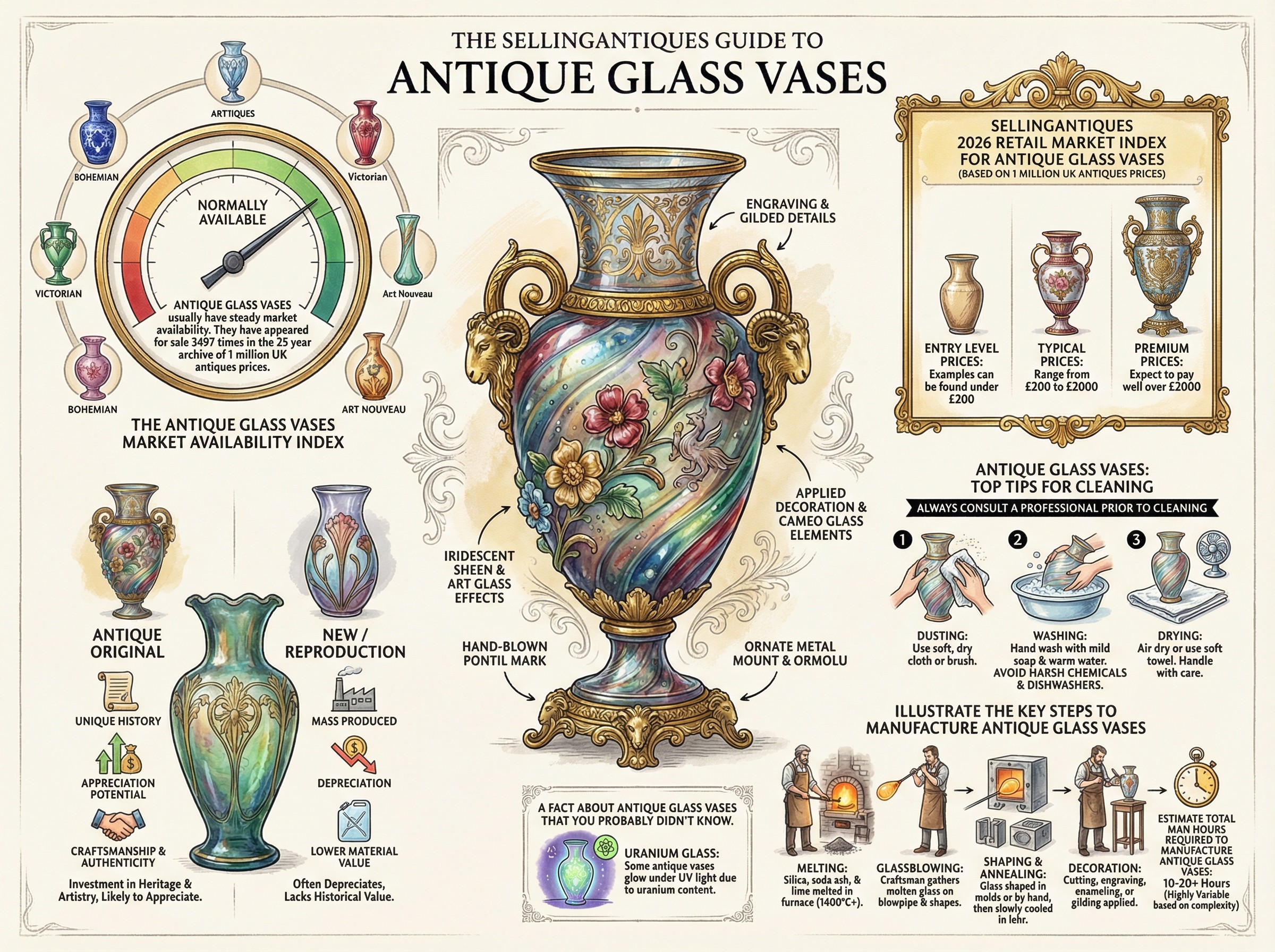 Antique Glass Vases Guide Infographic