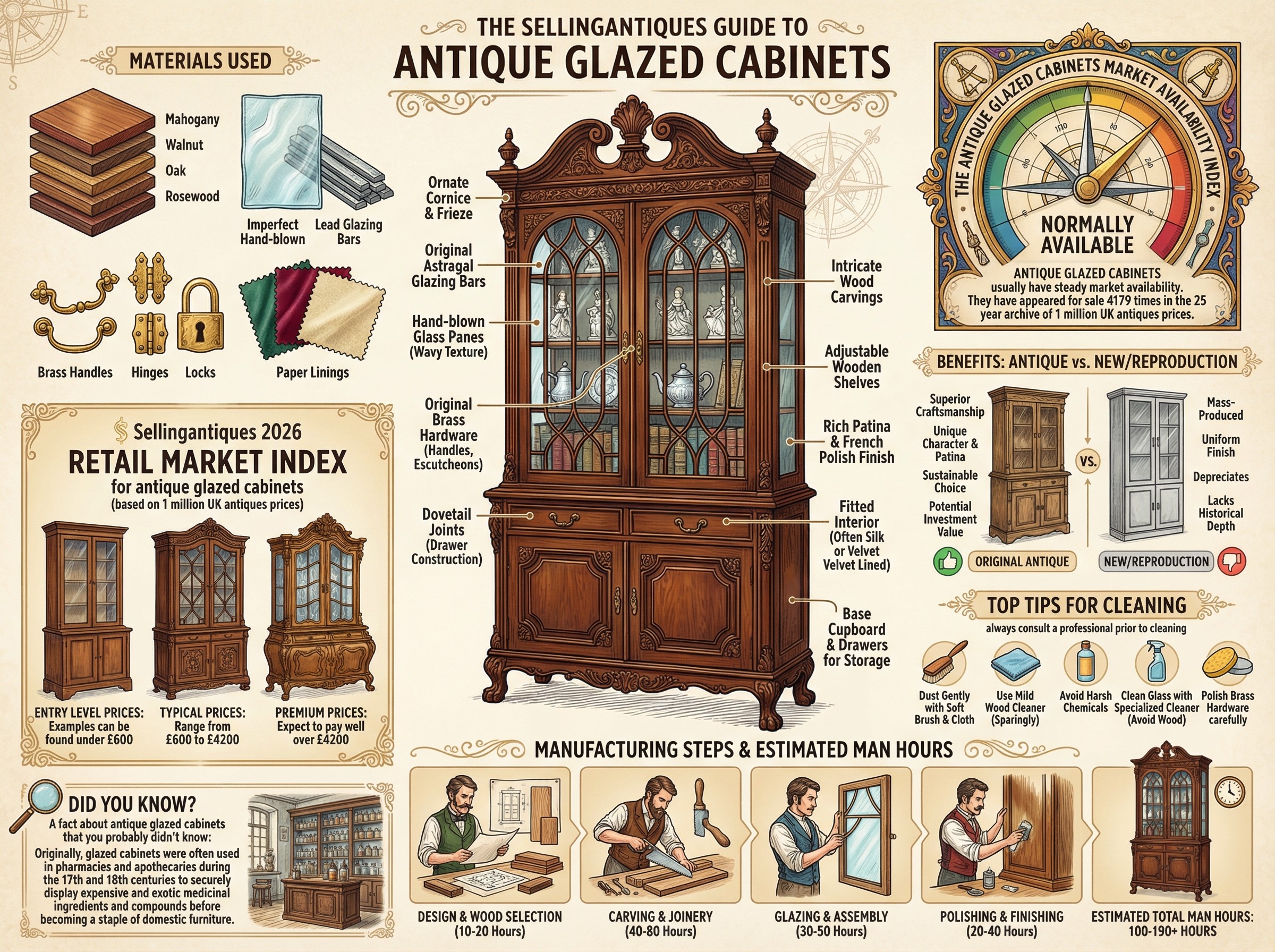 Antique Glazed Cabinets Guide Infographic
