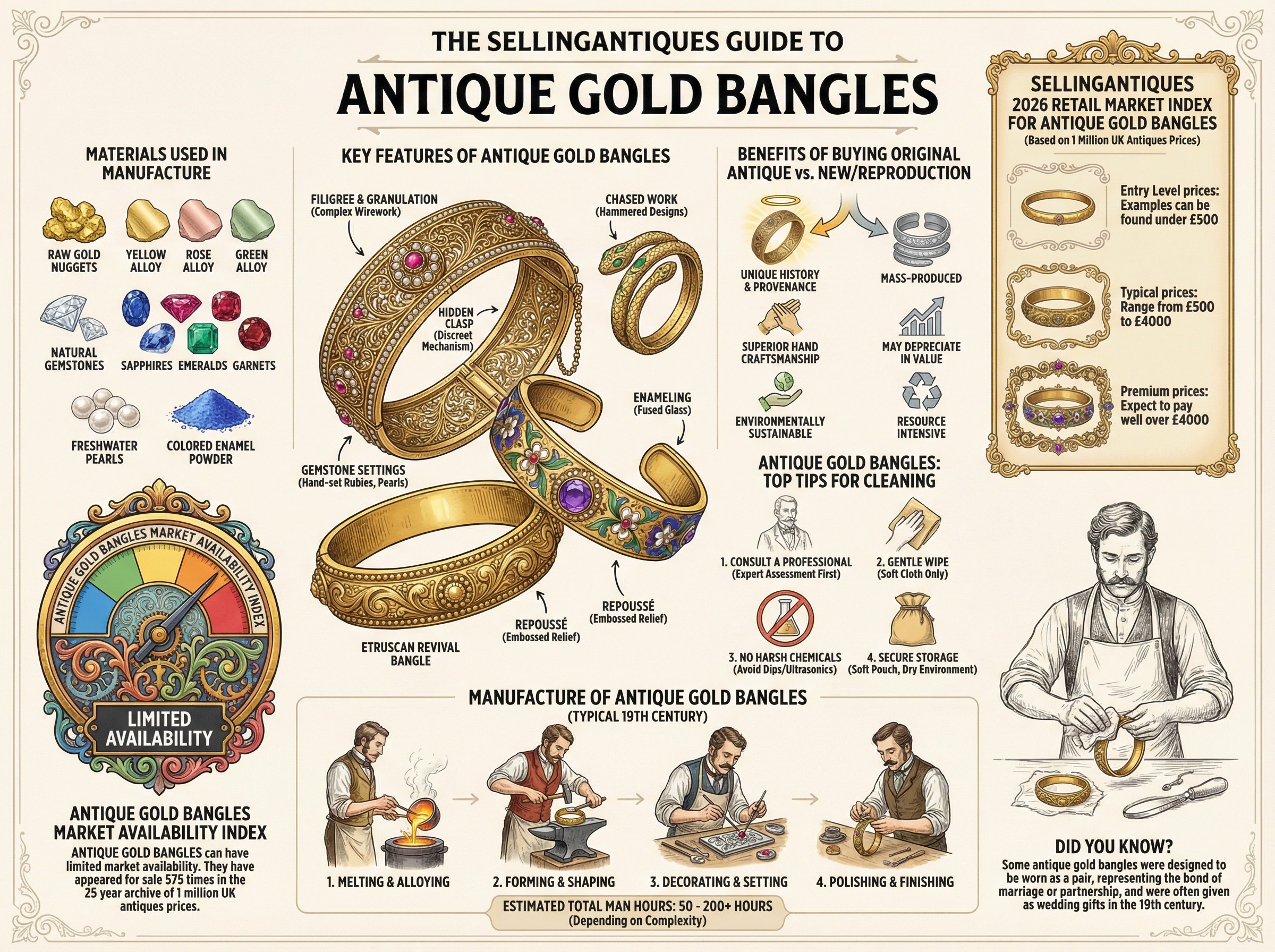 Antique Gold Bangles Guide Infographic