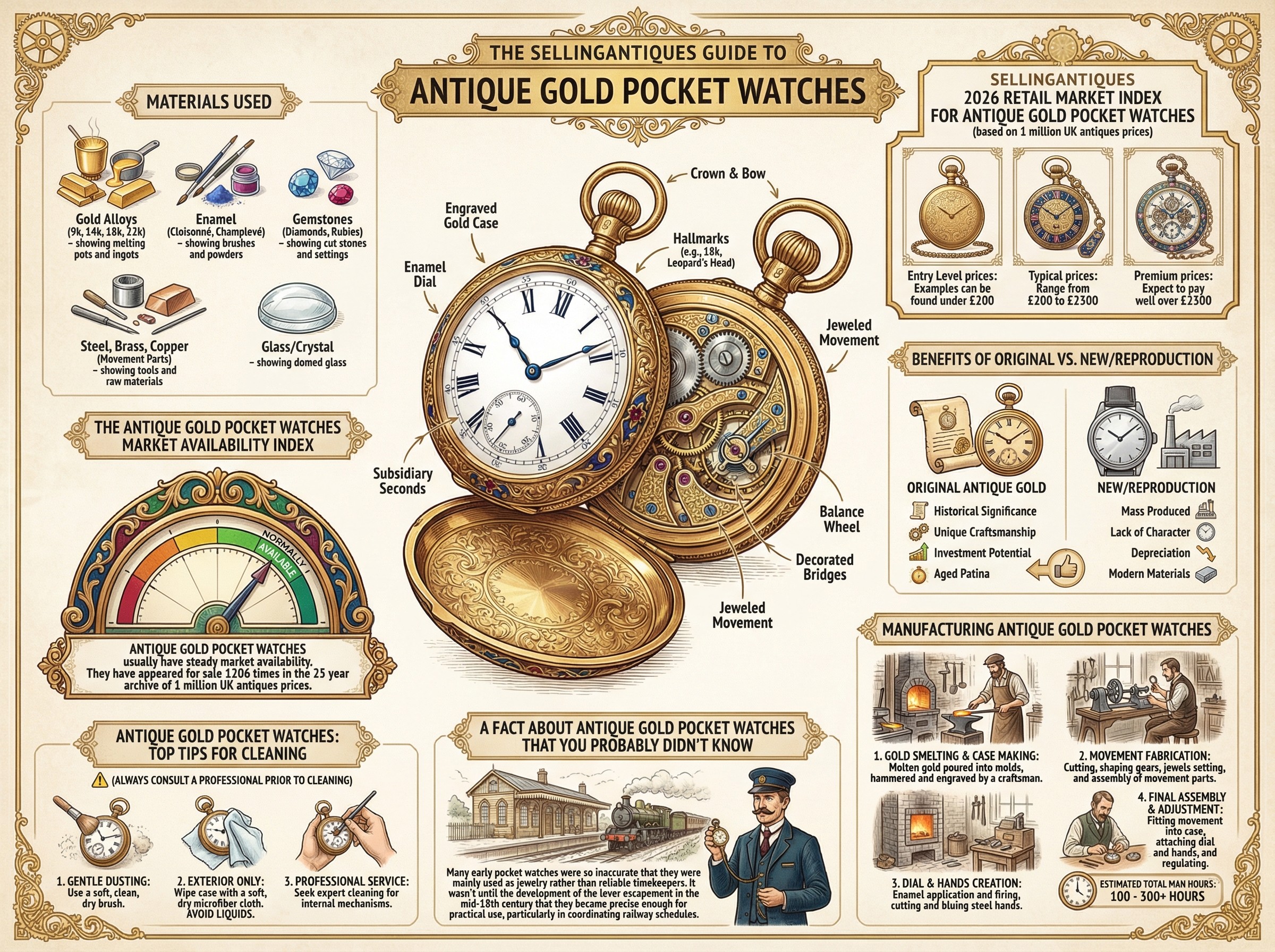 Old Watch Graphics The Sellingantiques Guide to Antique Gold Pocket Watches