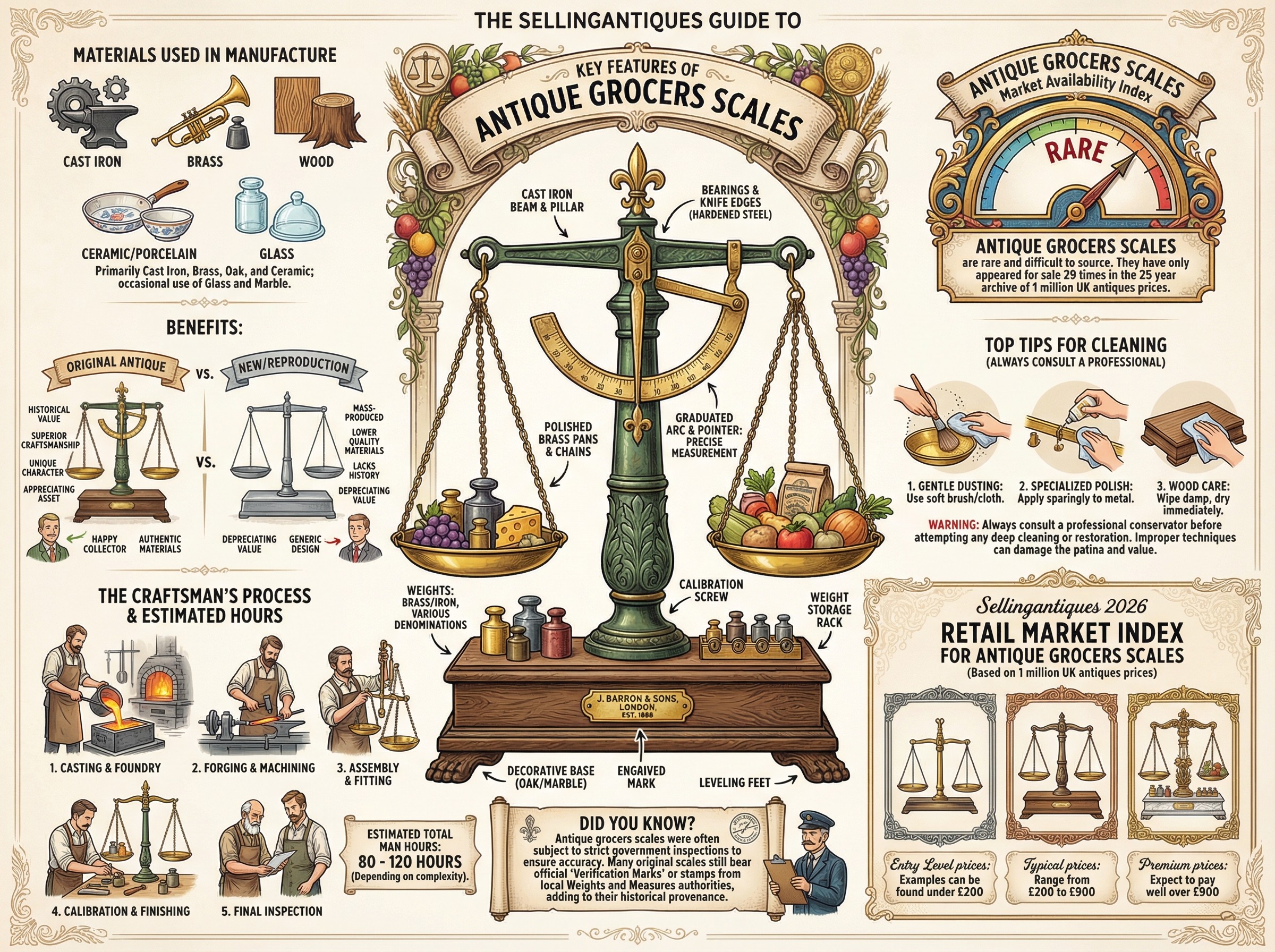Antique Grocers Scales Guide Infographic