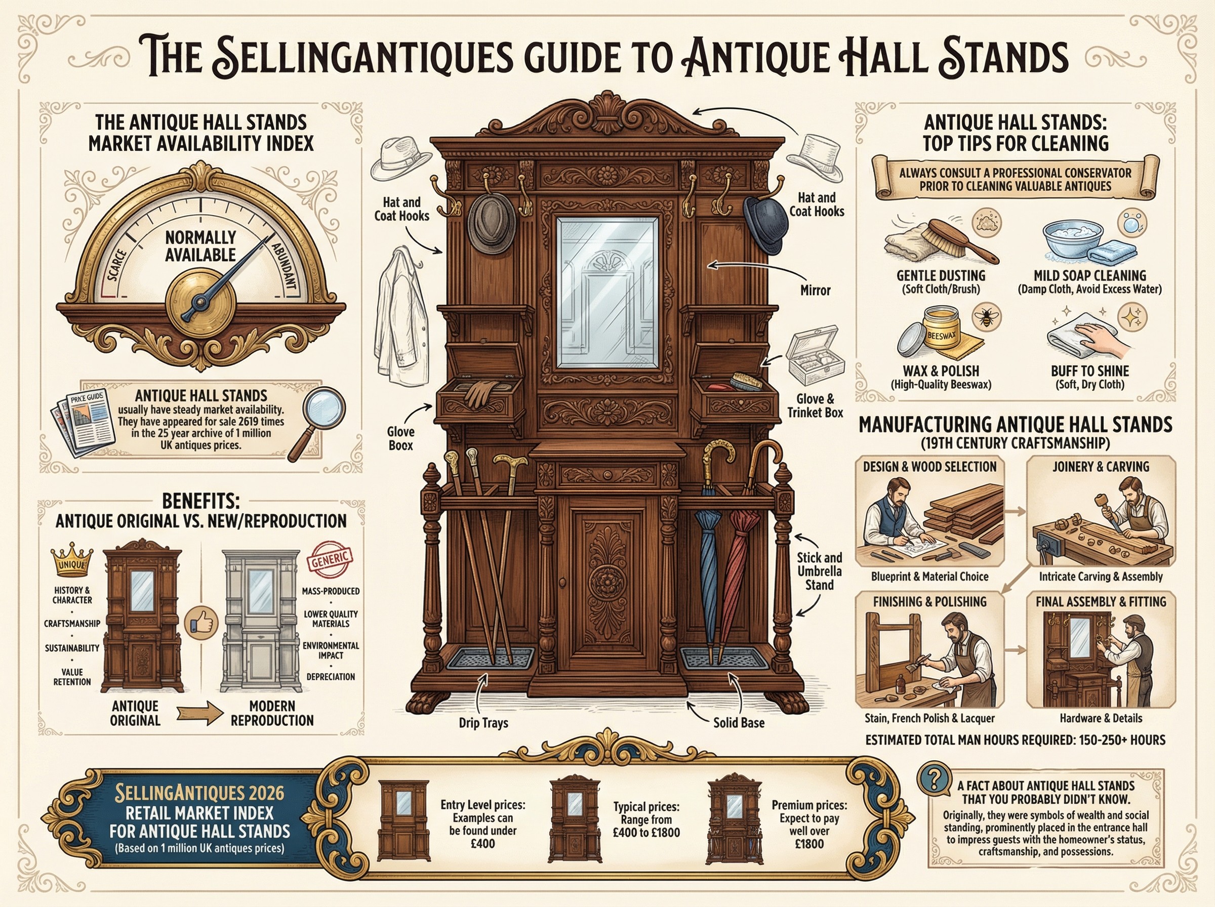 Antique Hall Stands Guide Infographic
