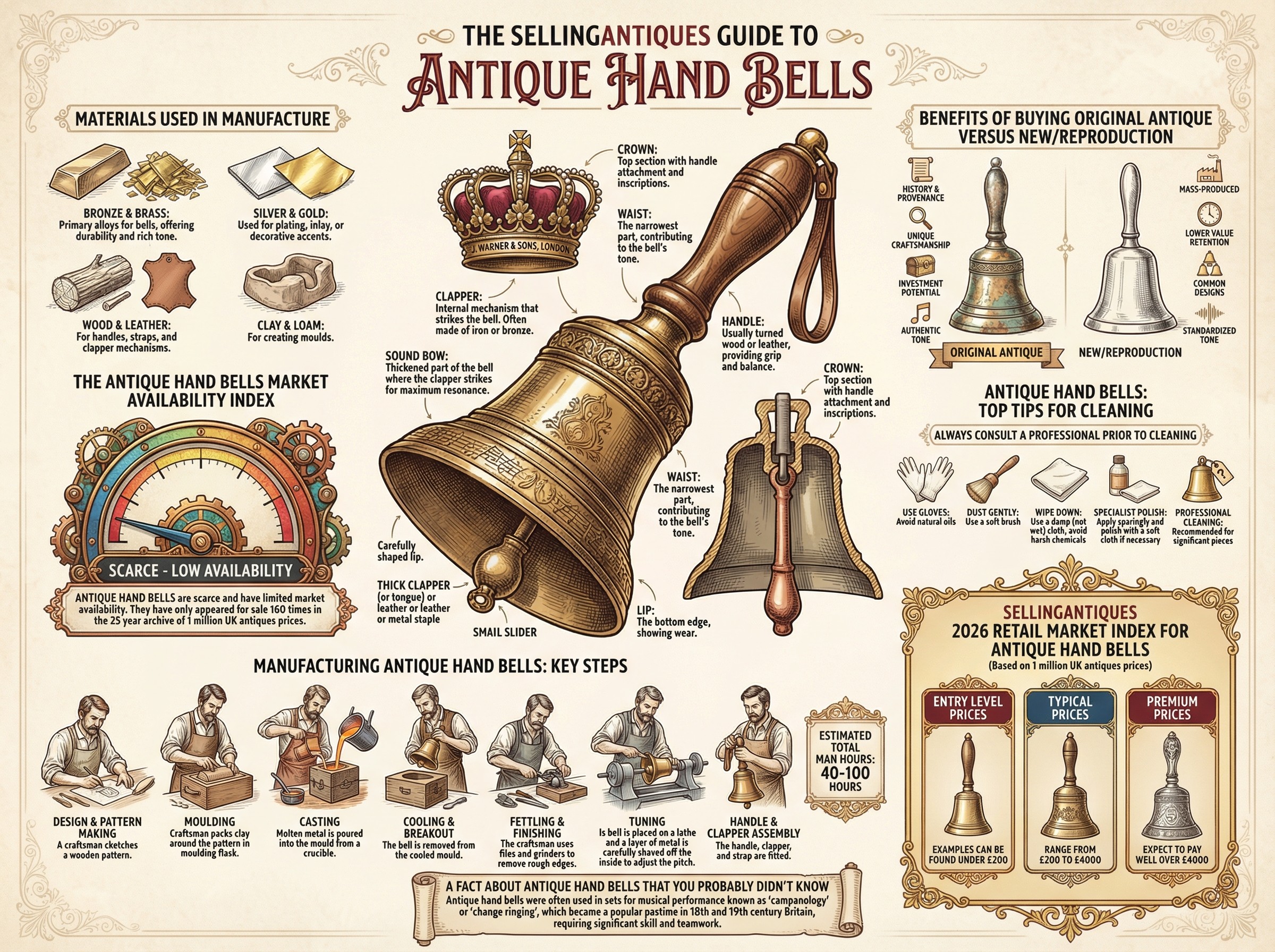 Antique Hand Bells Guide Infographic