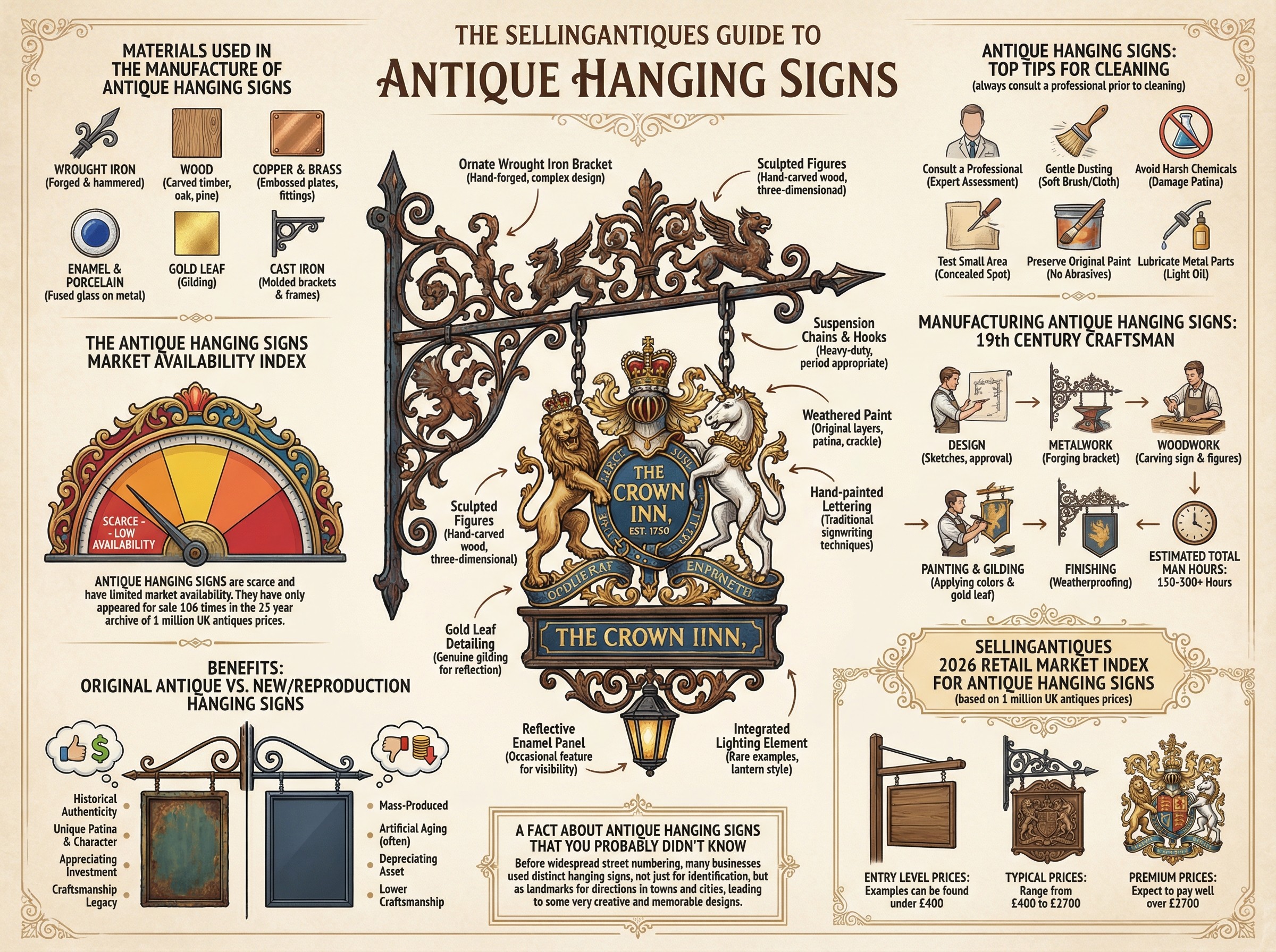 Antique Hanging Signs Guide Infographic