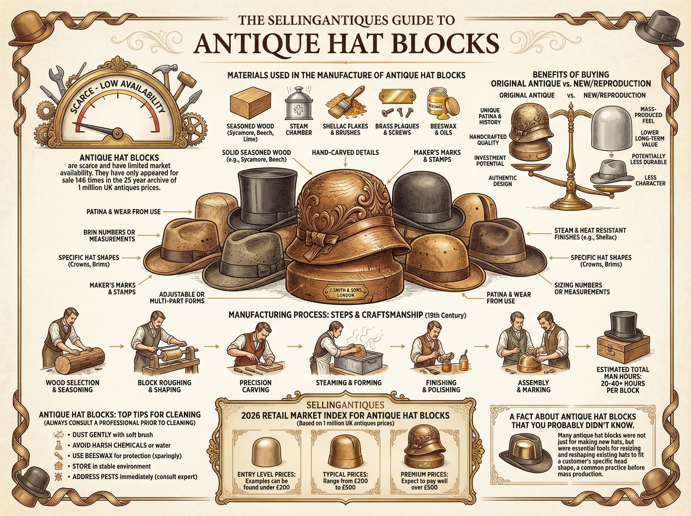 Antique Hat Blocks Guide Infographic