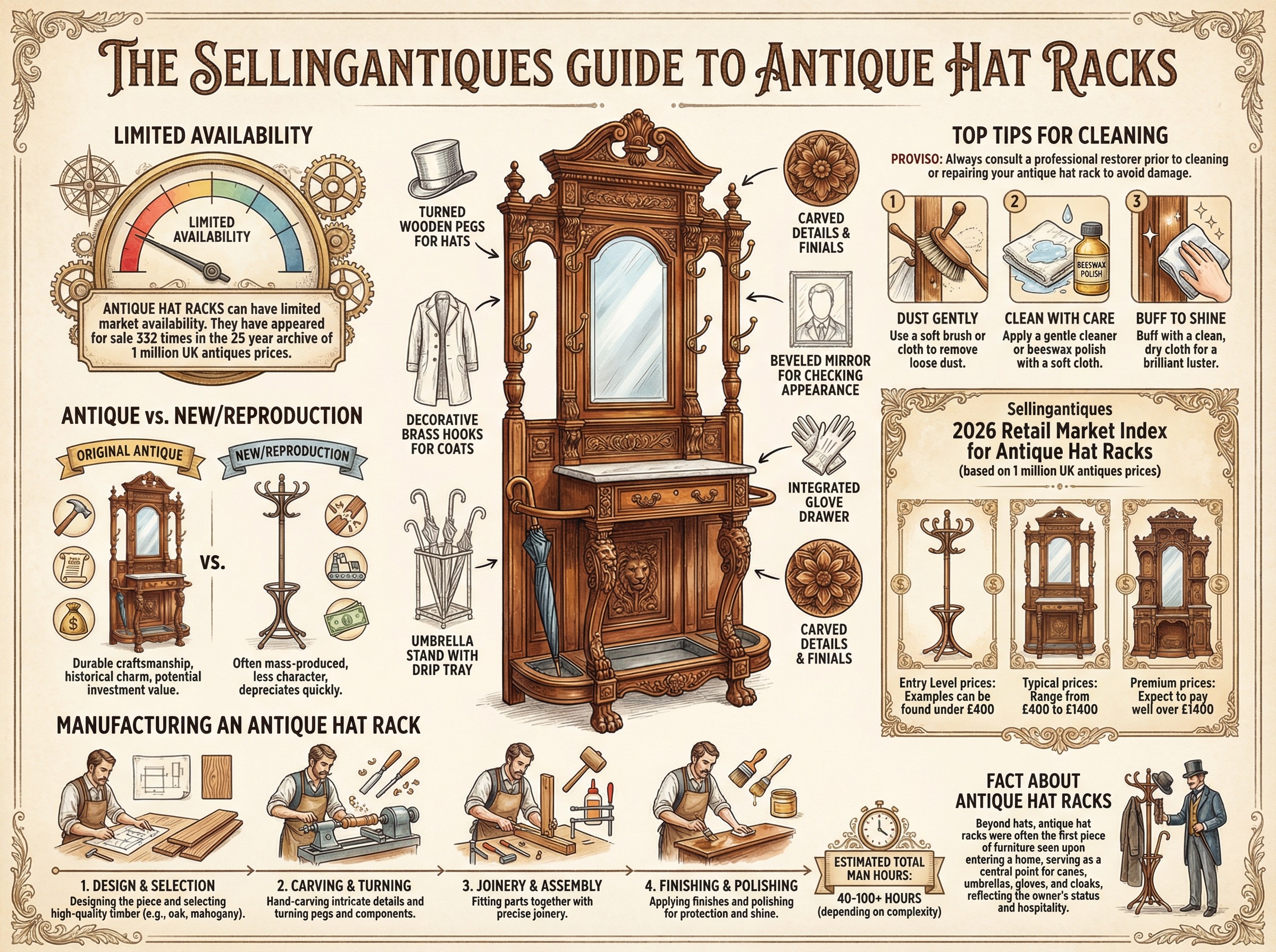Antique Hat Racks Guide Infographic