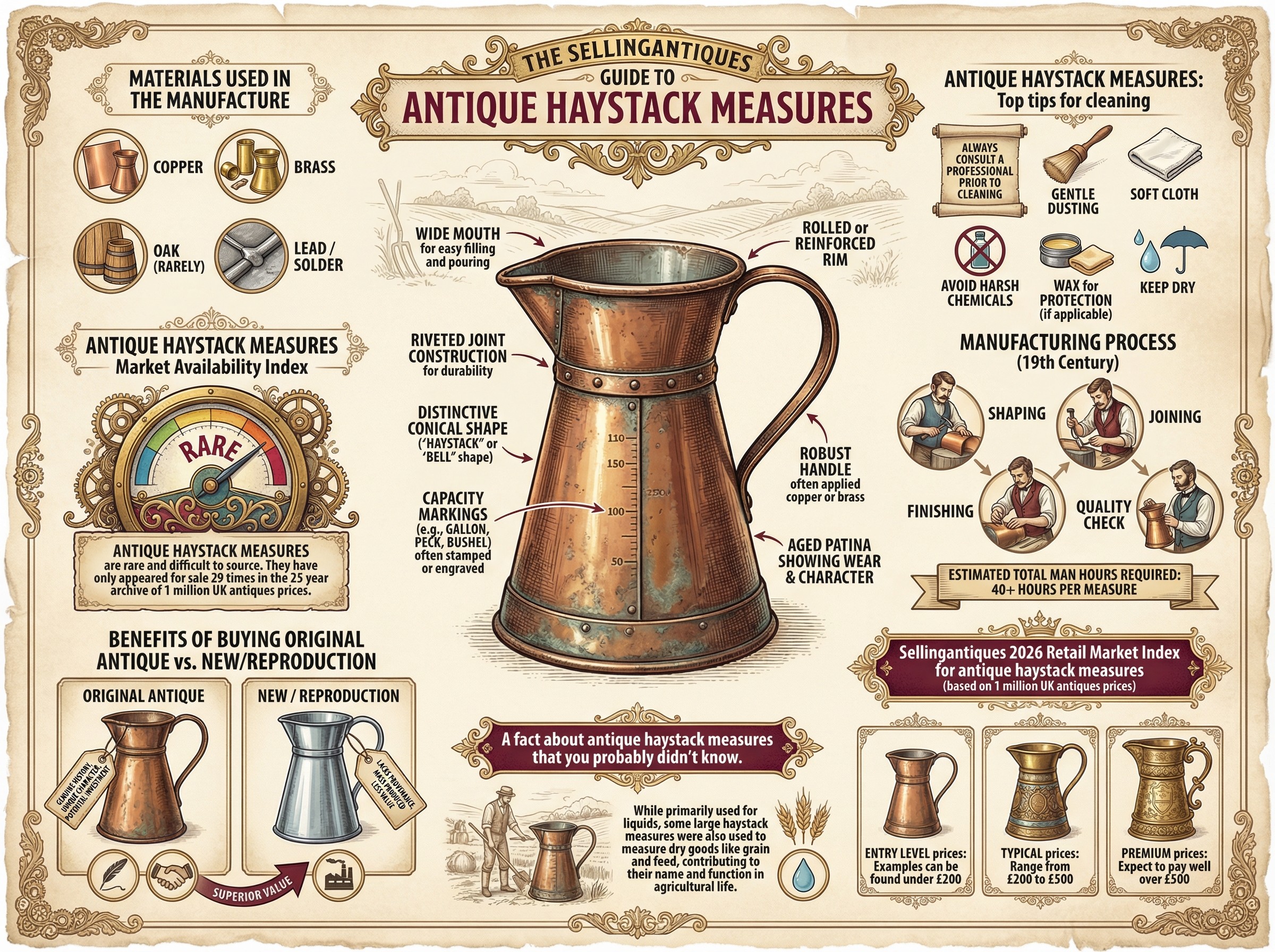 Antique Haystack Measures Guide Infographic