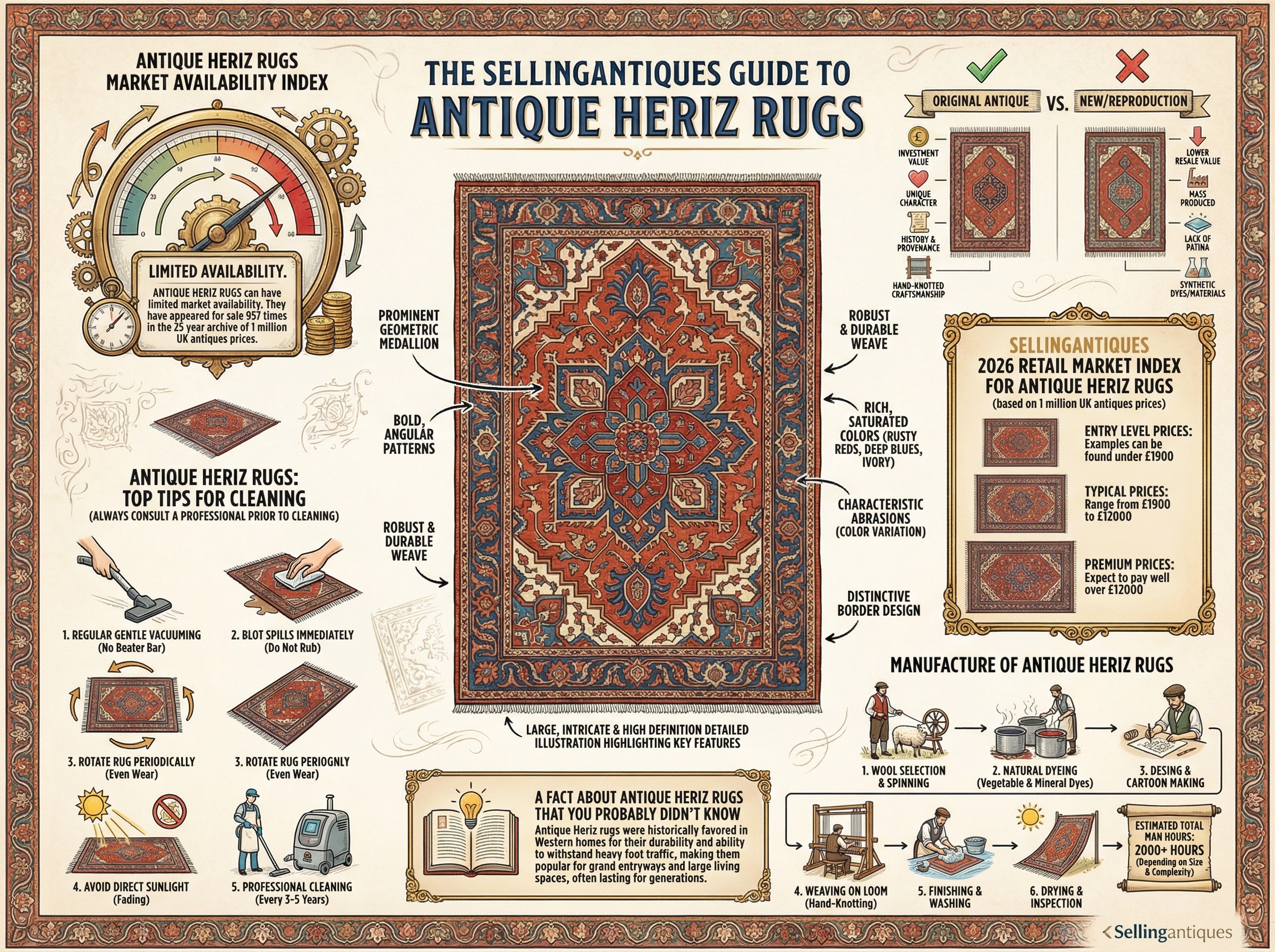 Antique Heriz Rugs Guide Infographic